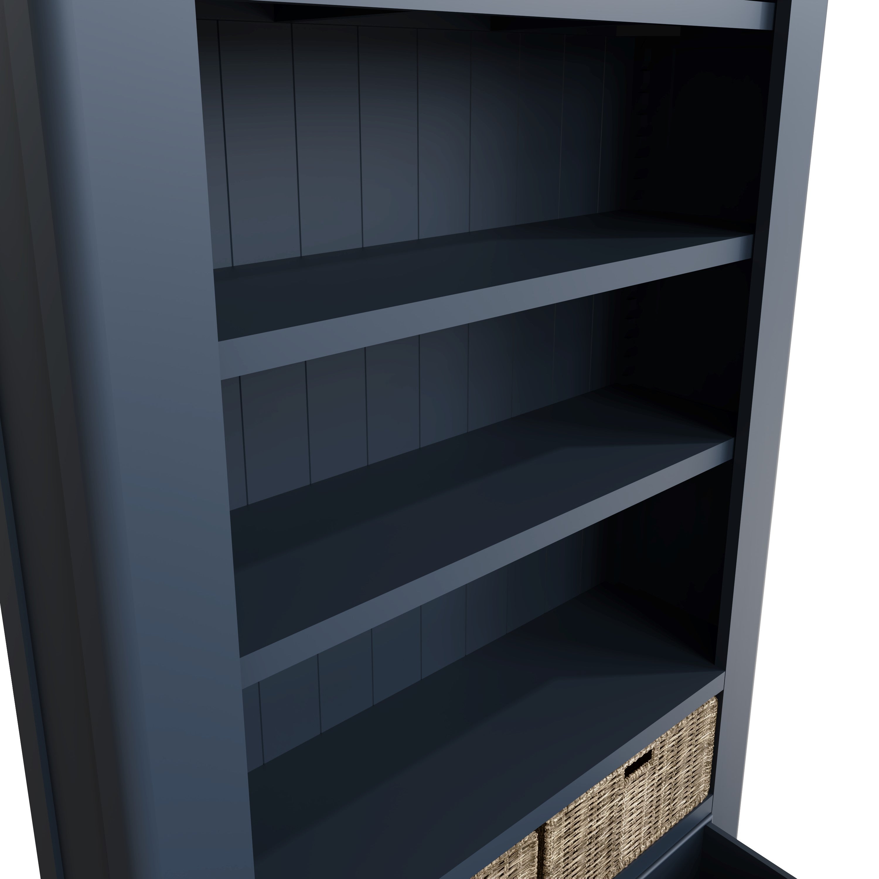 Wessex Smoked Oak Blue Painted Large Bookcase