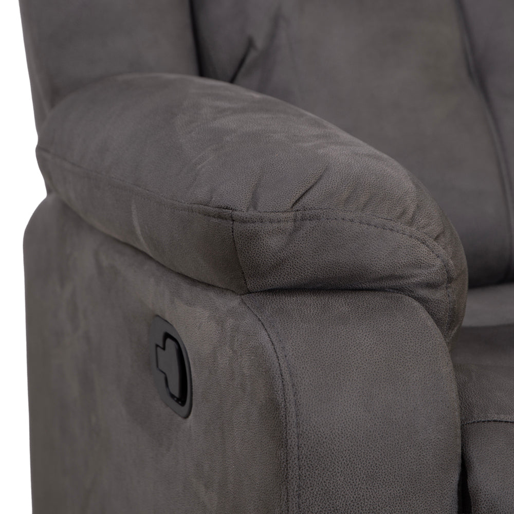 Rome Steel Manual Recliner 3 Seater Sofa with Console