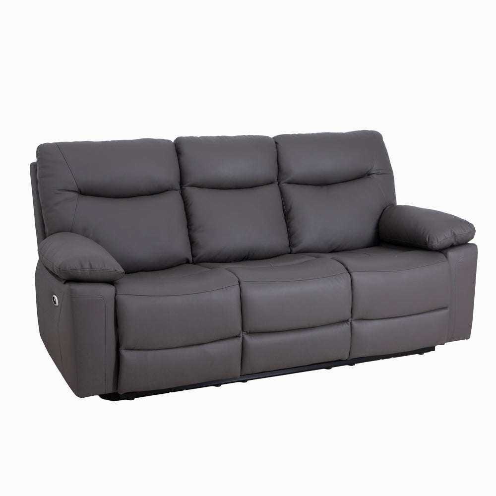 Florence Pewter Power Recliner 3 Seater Sofa with Console