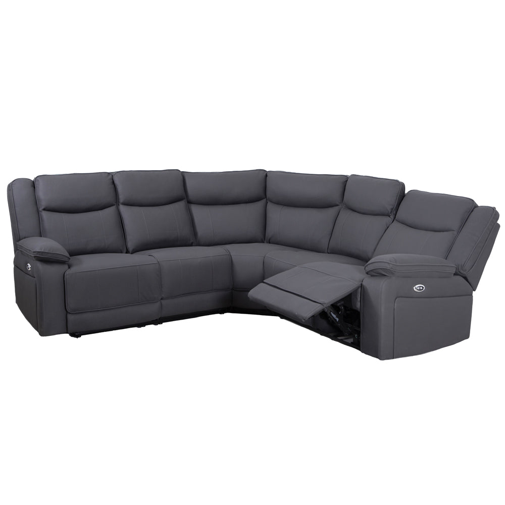 Milan Mocha Power Corner Sofa with Console