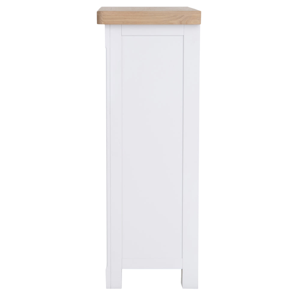 Dorset White Painted Oak Large Storage Chest with Wicker Baskets