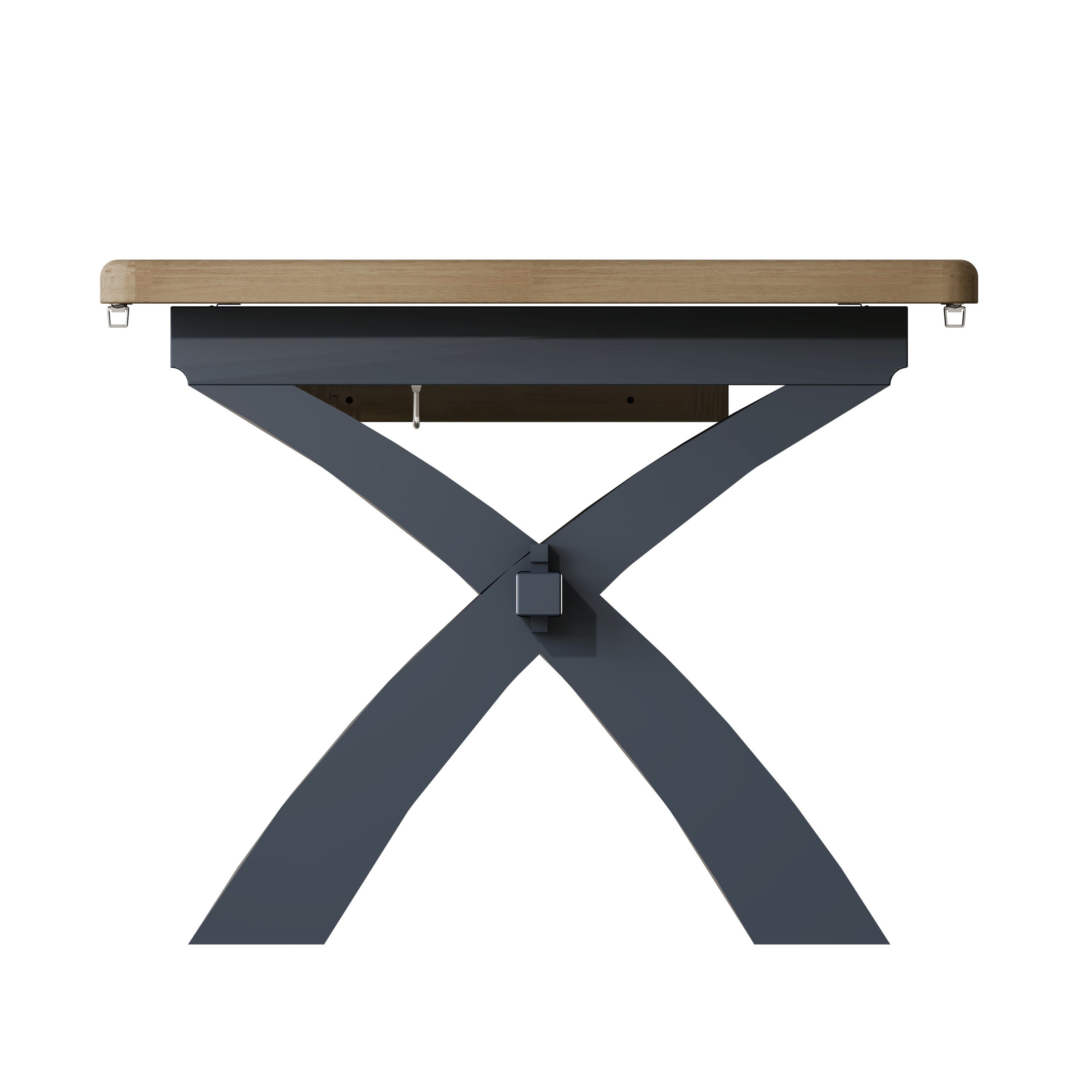 Wessex Smoked Oak Blue Painted 2.5m Cross Leg Extending Dining Table