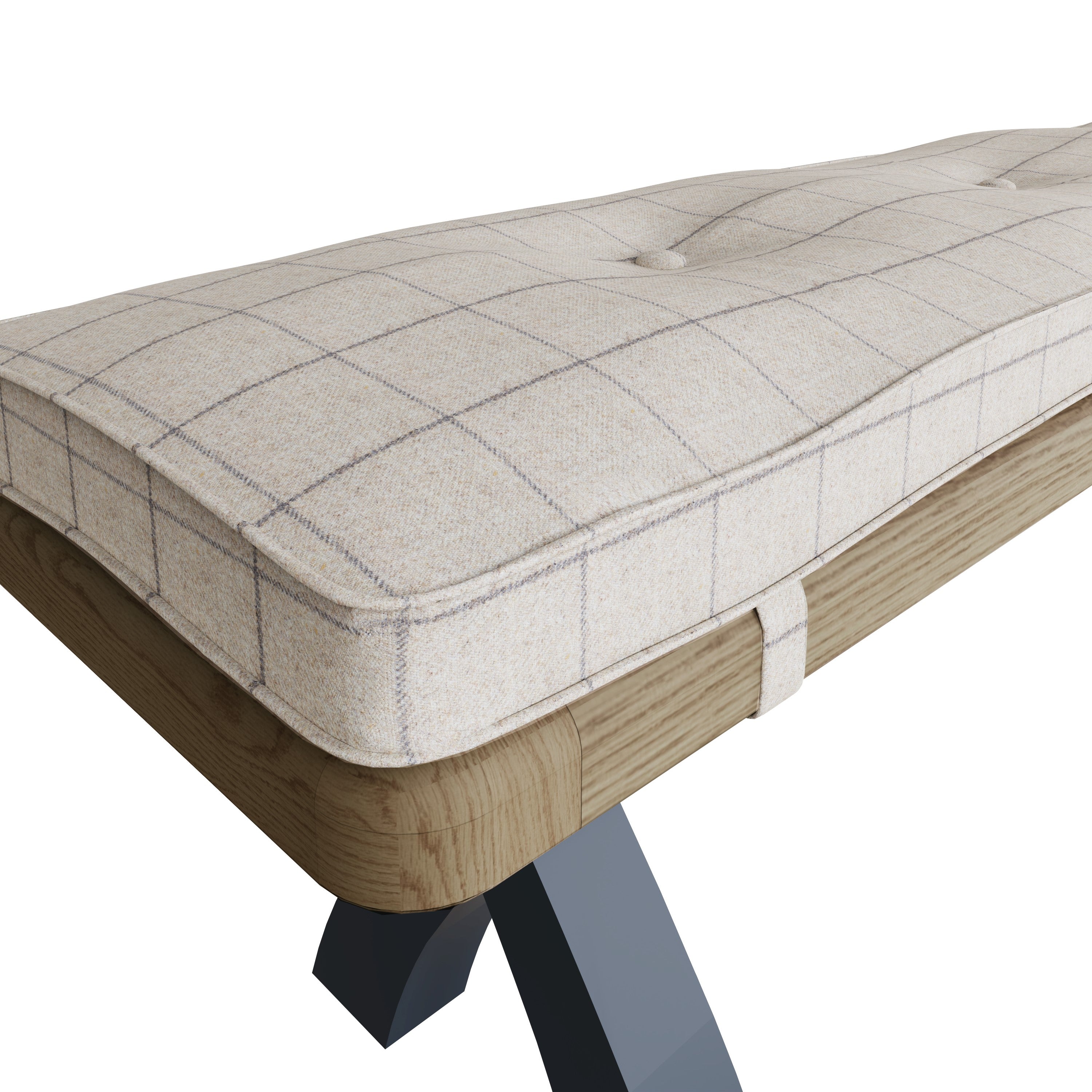 Wessex Smoked Oak Blue Painted 2.5m Cross Leg Bench