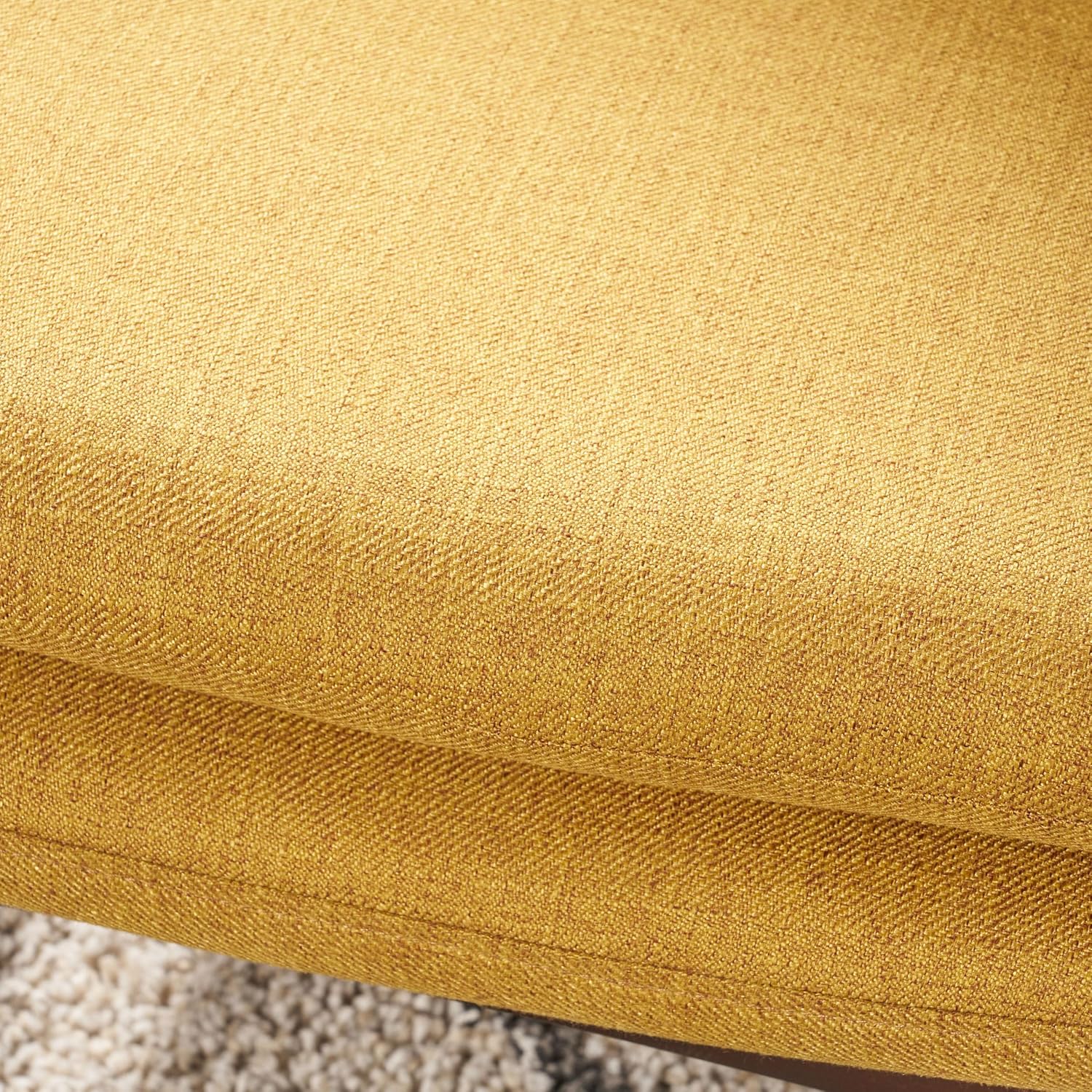 Mid Century Modern Fabric Chair - Mustard