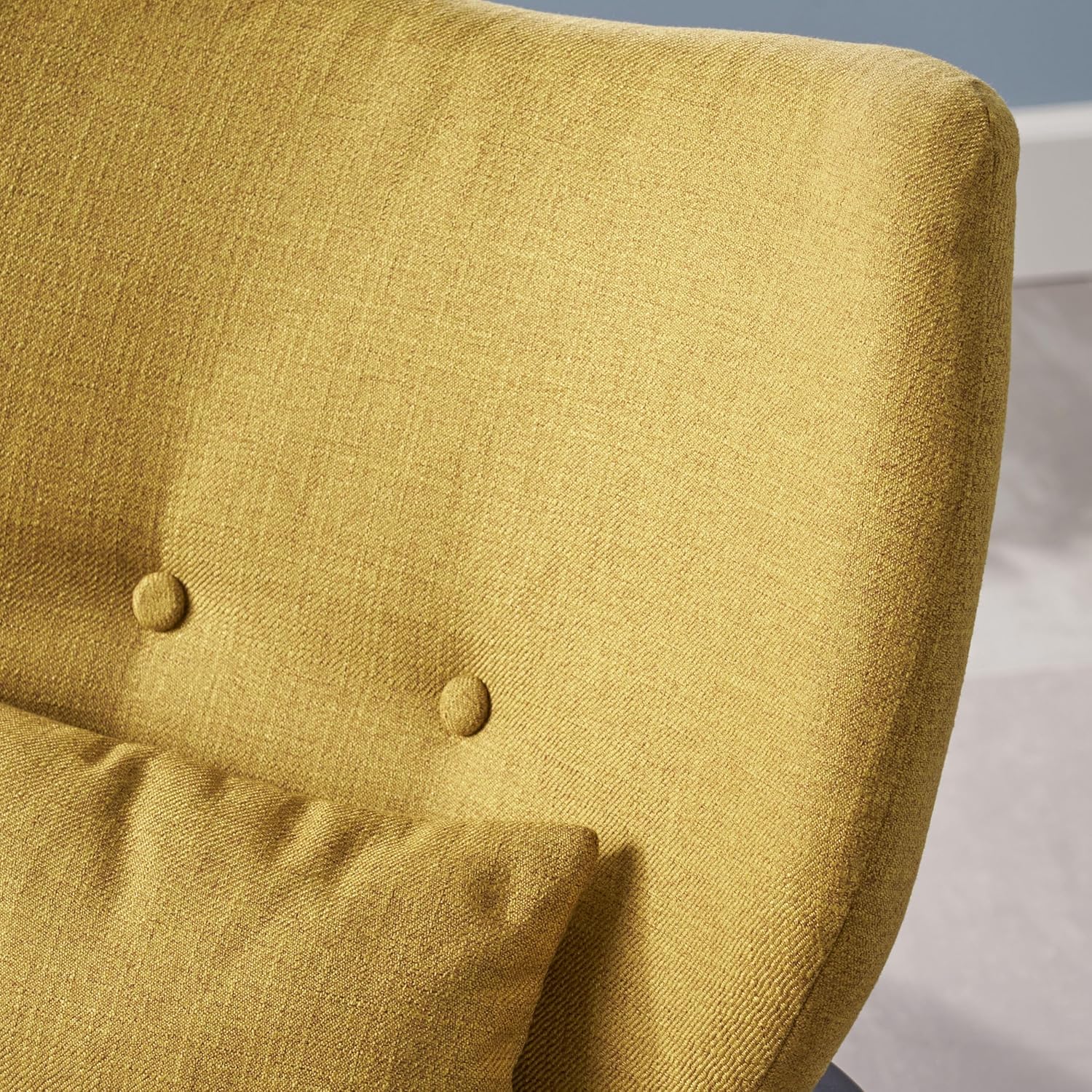 Mid Century Modern Fabric Chair - Mustard