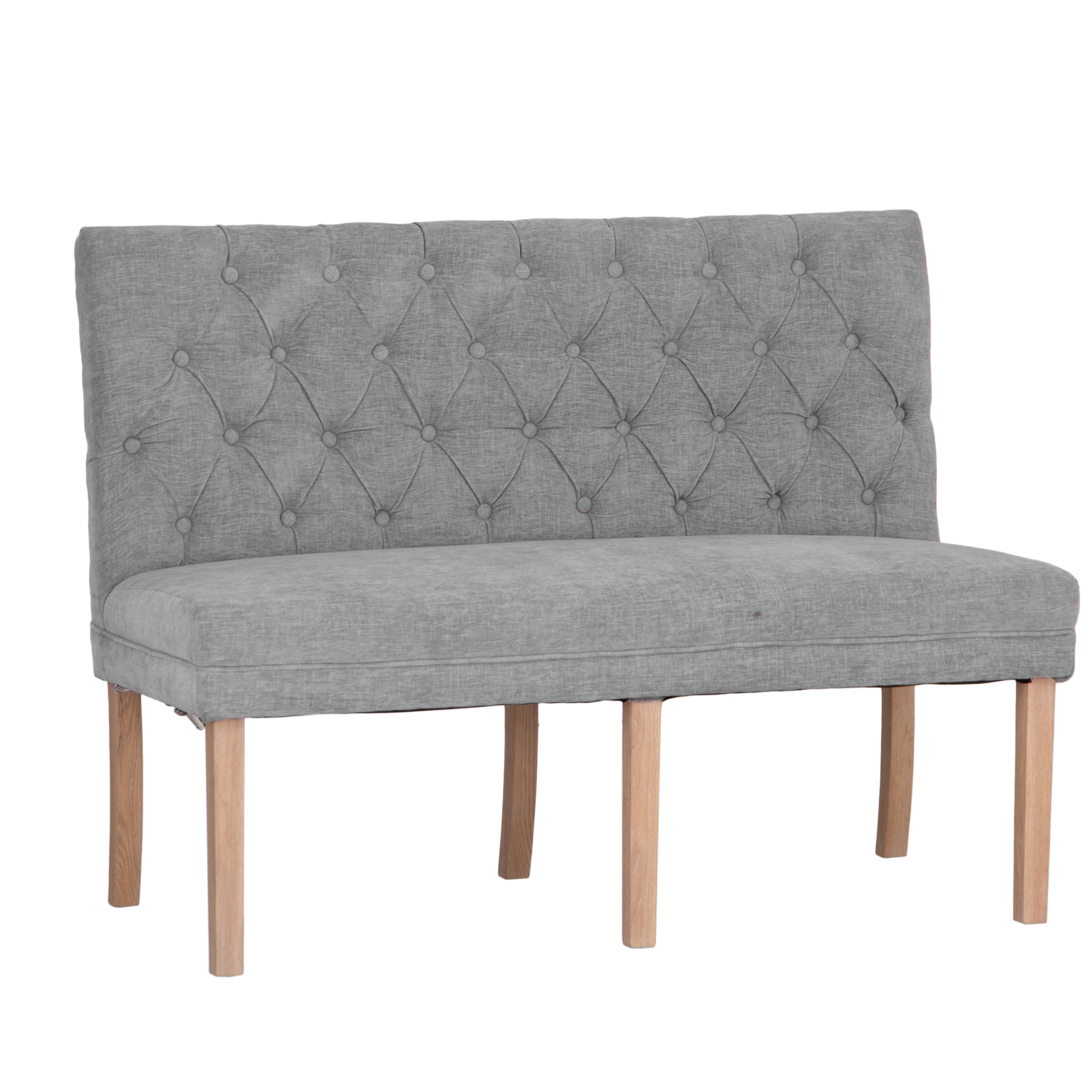 Carrington Grey 120cm Button Back Dining Bench