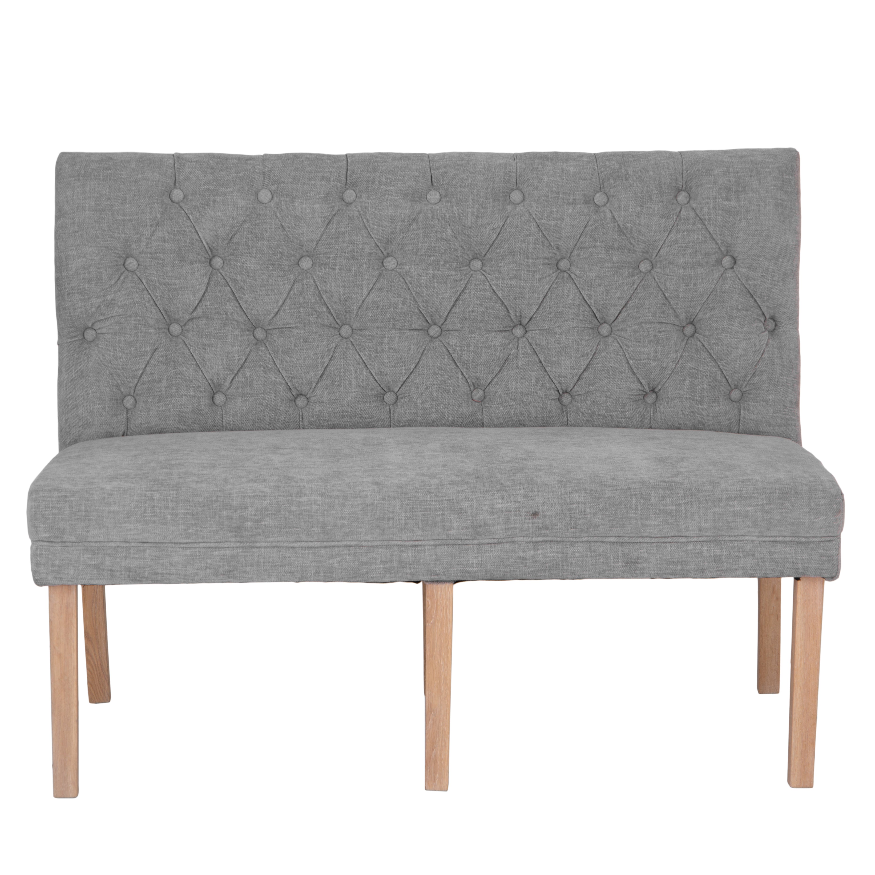 Carrington Grey 120cm Button Back Dining Bench