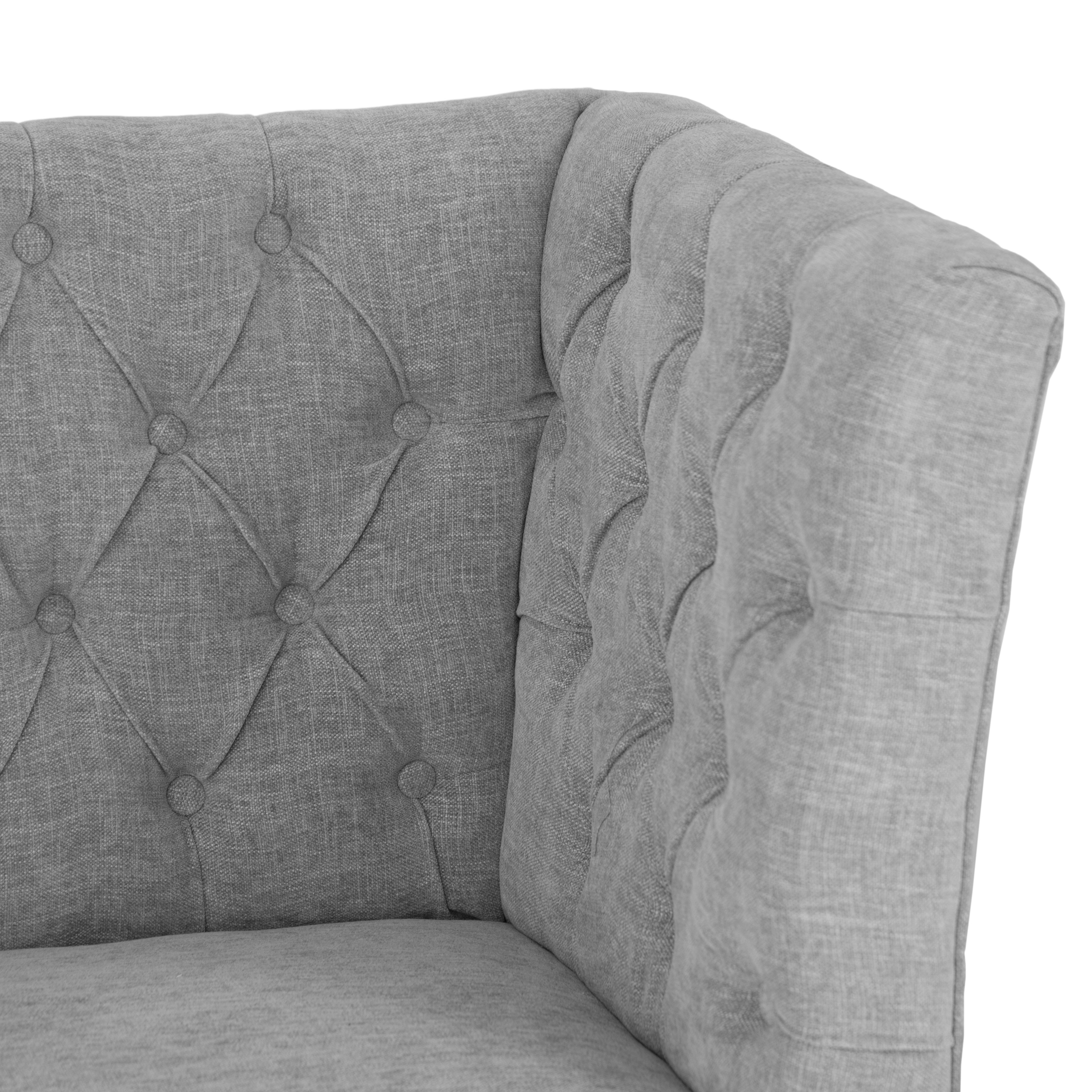 Carrington Grey 150cm Left Hand Button Back Dining Bench
