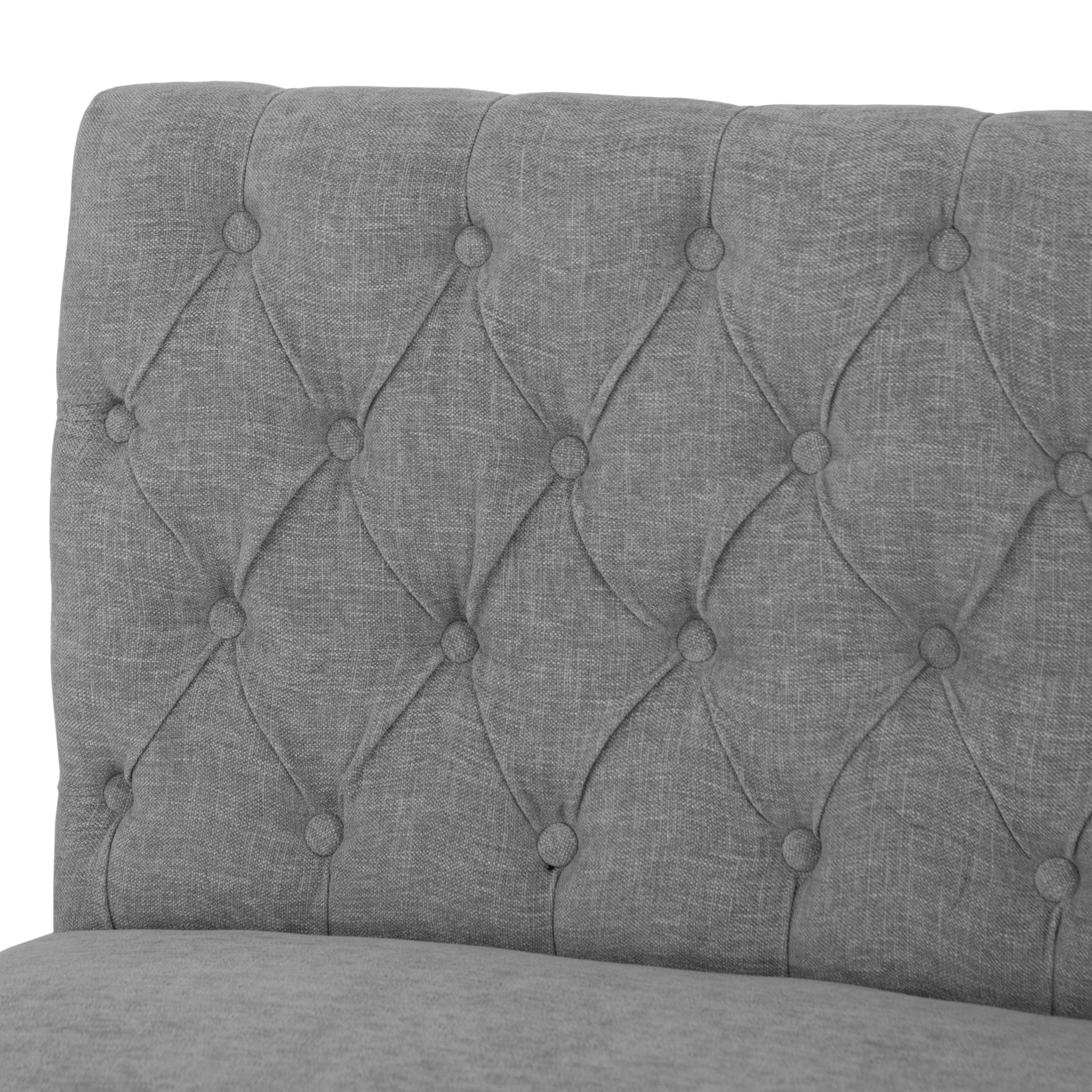 Carrington Grey 150cm Left Hand Button Back Dining Bench
