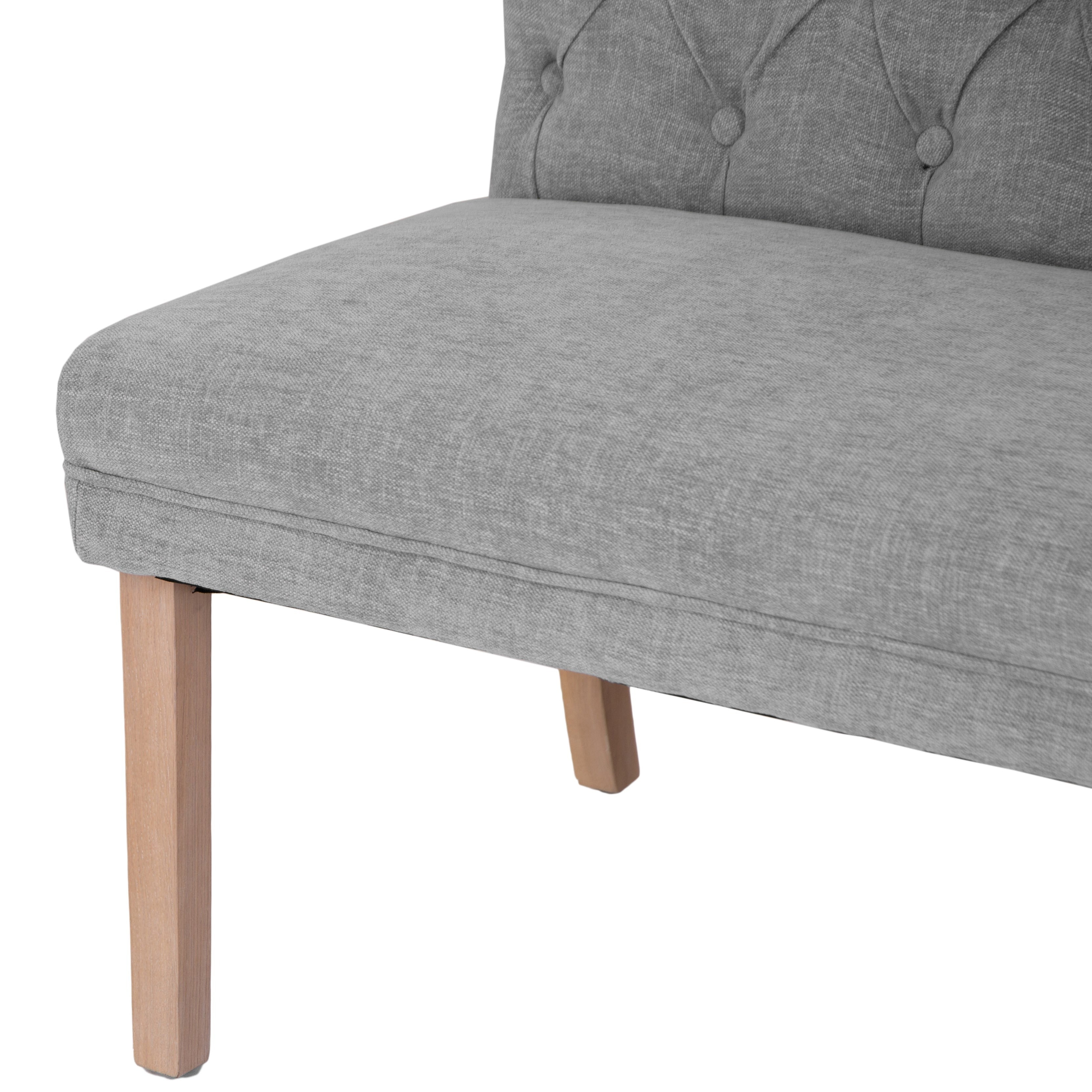 Carrington Grey 150cm Left Hand Button Back Dining Bench