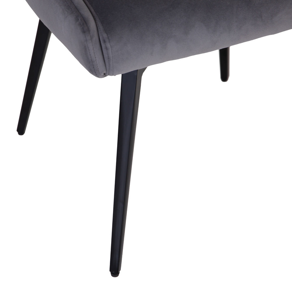Chelford Graphite Velvet Diamond Stich Back Dining Chair