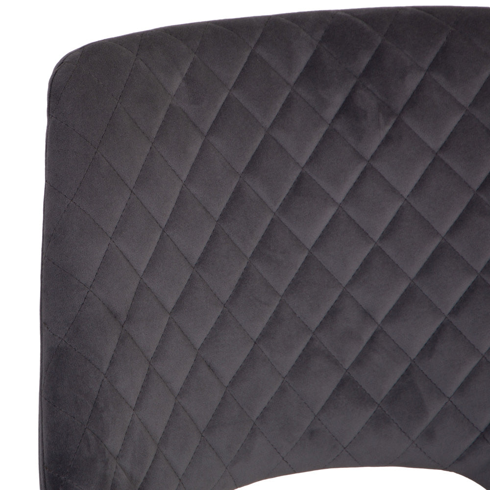 Chelford Graphite Velvet Diamond Stich Back Dining Chair