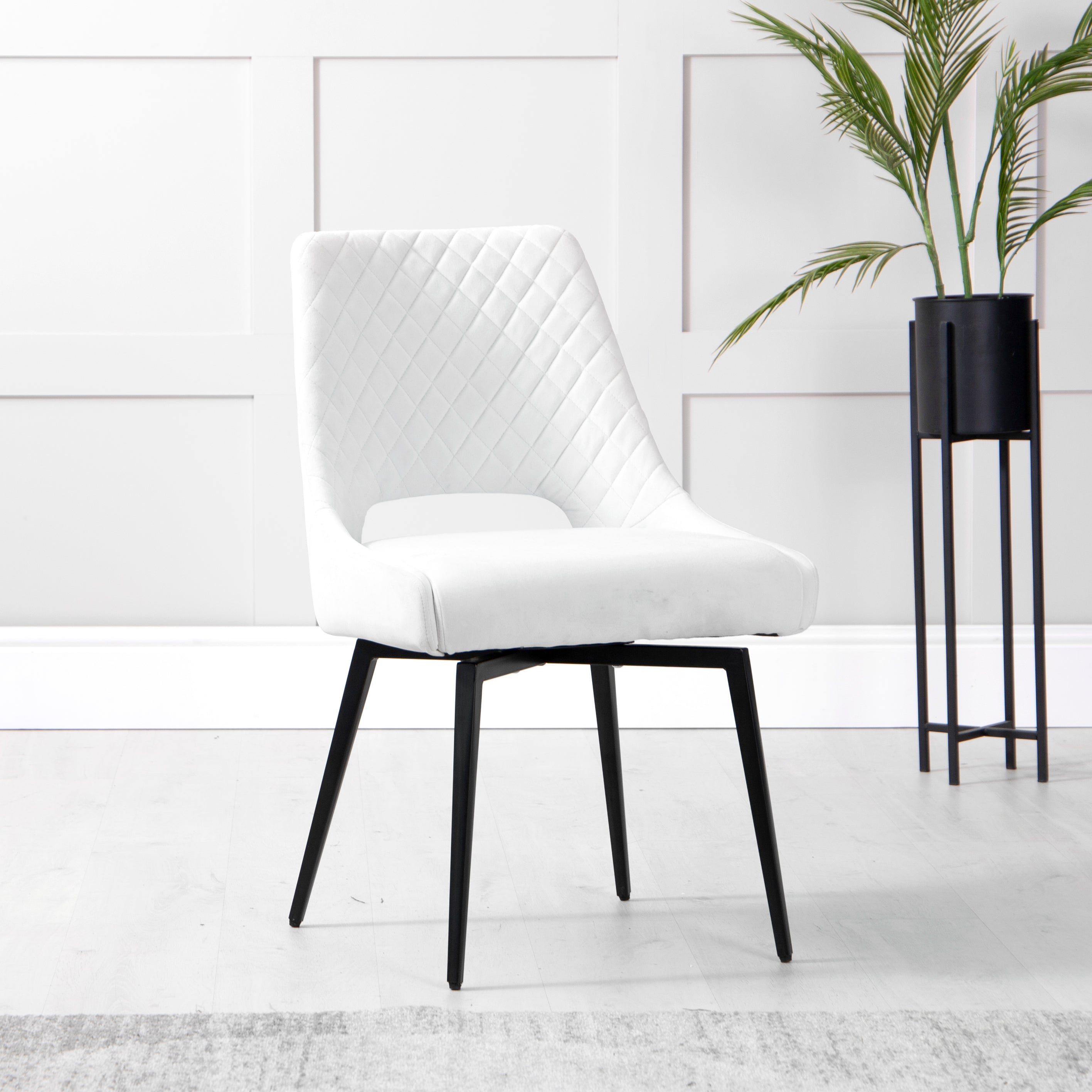 Chelford Limestone Velvet Diamond Stich Back Dining Chair