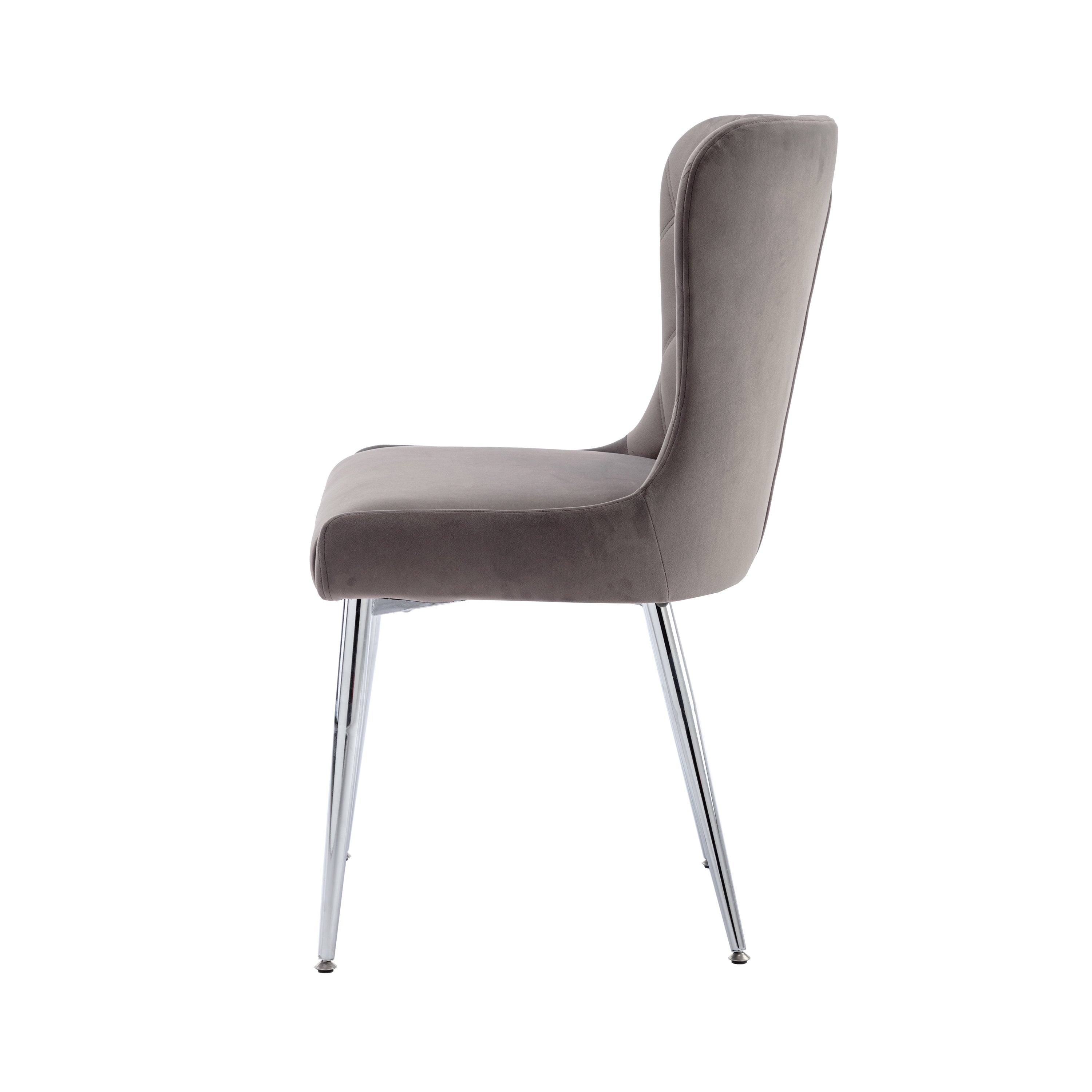 Caldecott Grey Velvet Curved Button Back Dining Chair