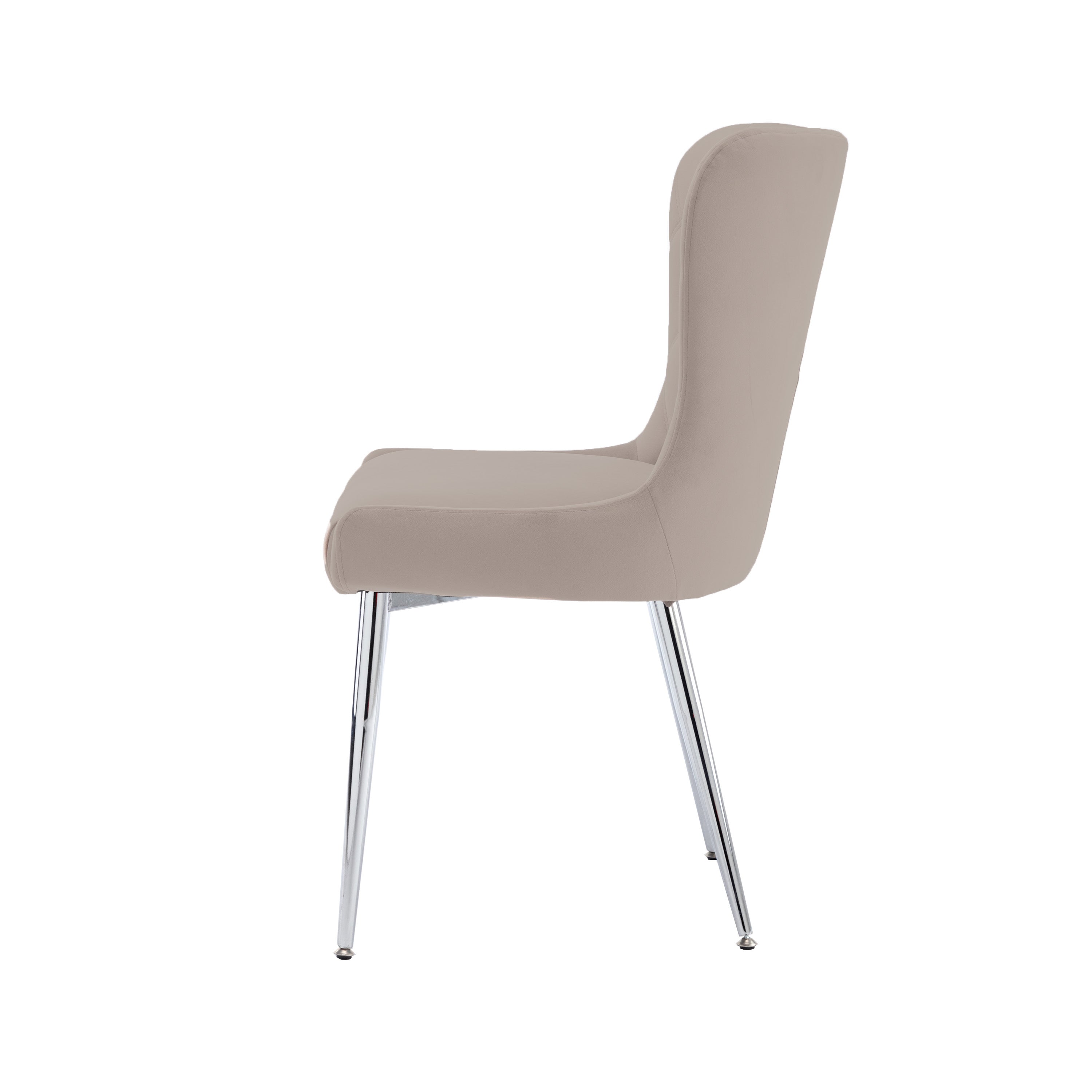 Caldecott Taupe Velvet Curved Button Back Dining Chair