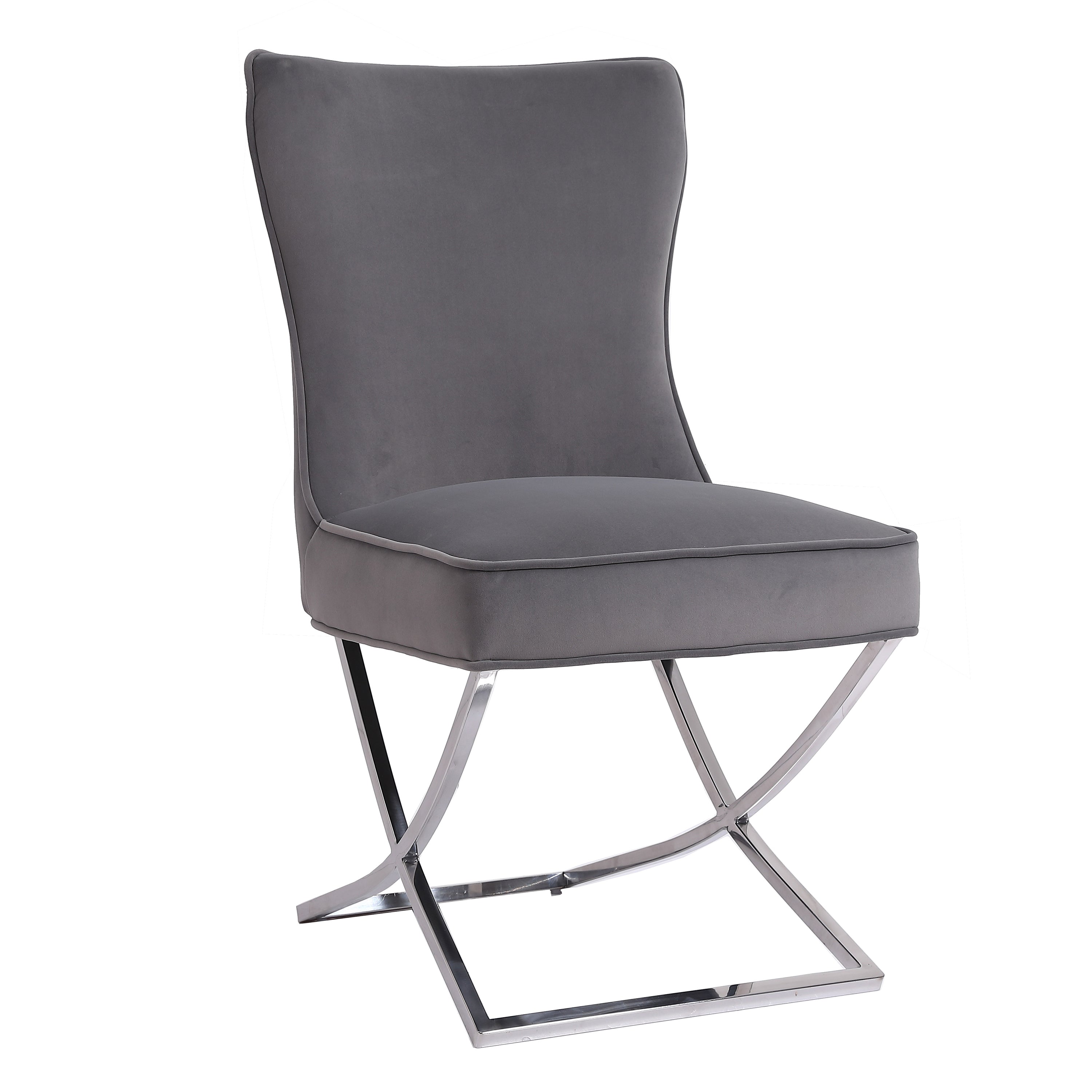 Challaston Grey Velvet Dining Chair