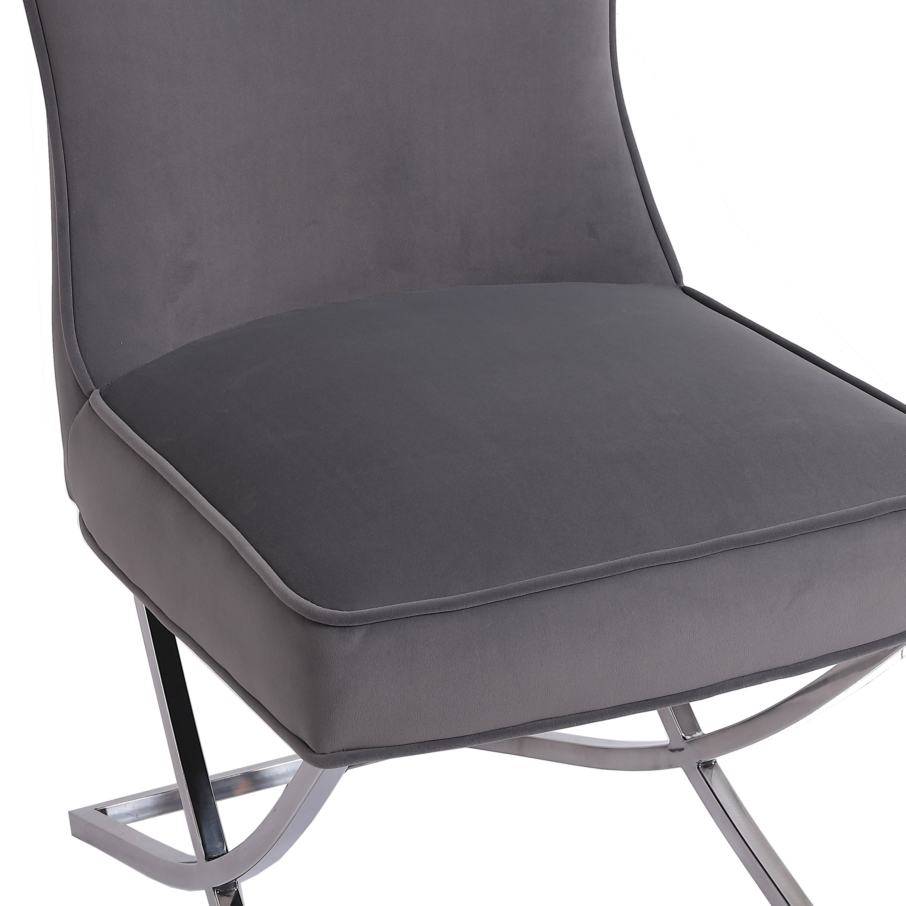 Challaston Grey Velvet Dining Chair