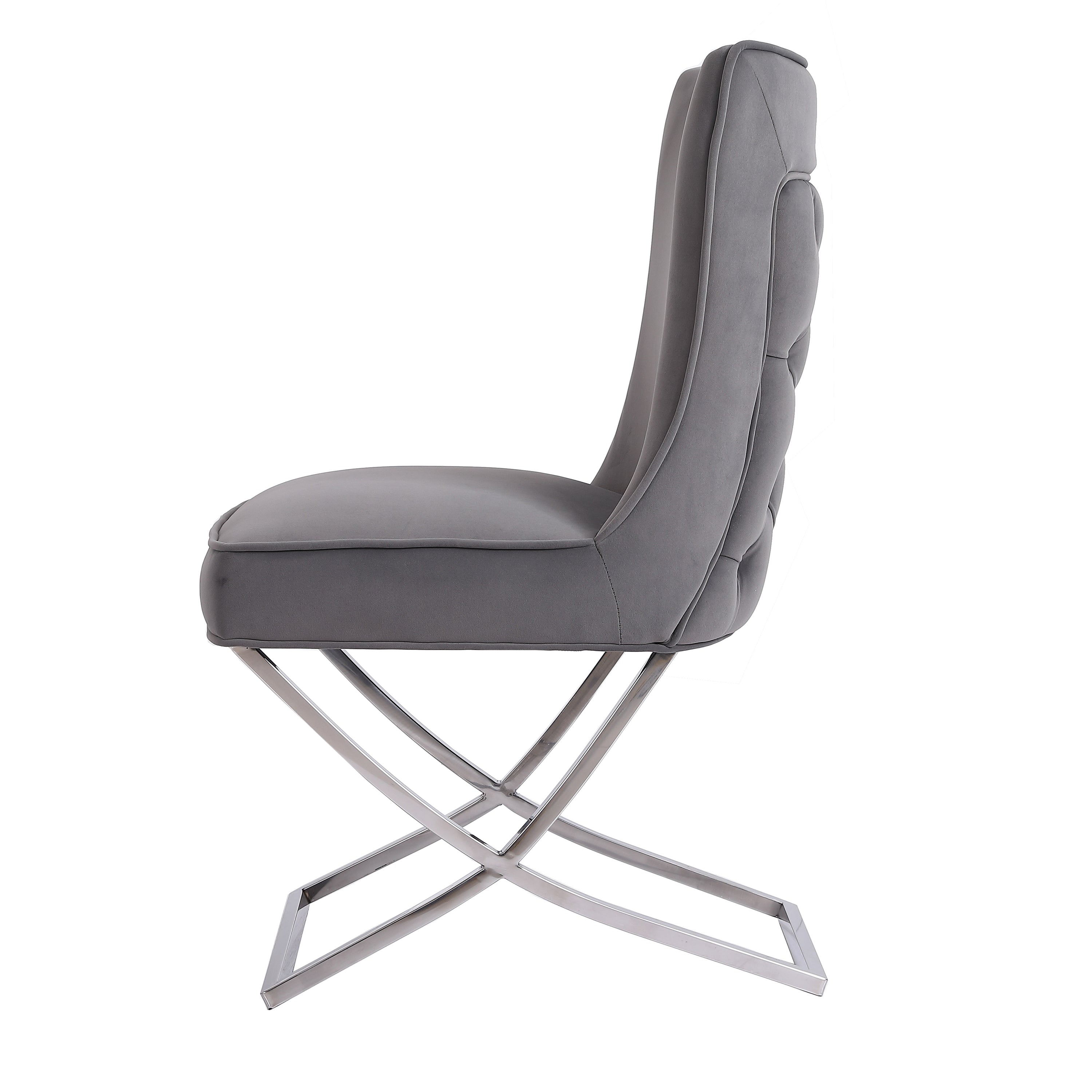 Challaston Grey Velvet Dining Chair