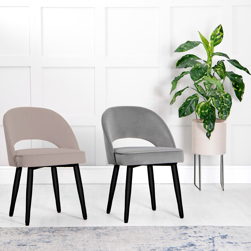 Chevington Retro Velvet Taupe Dining Chair