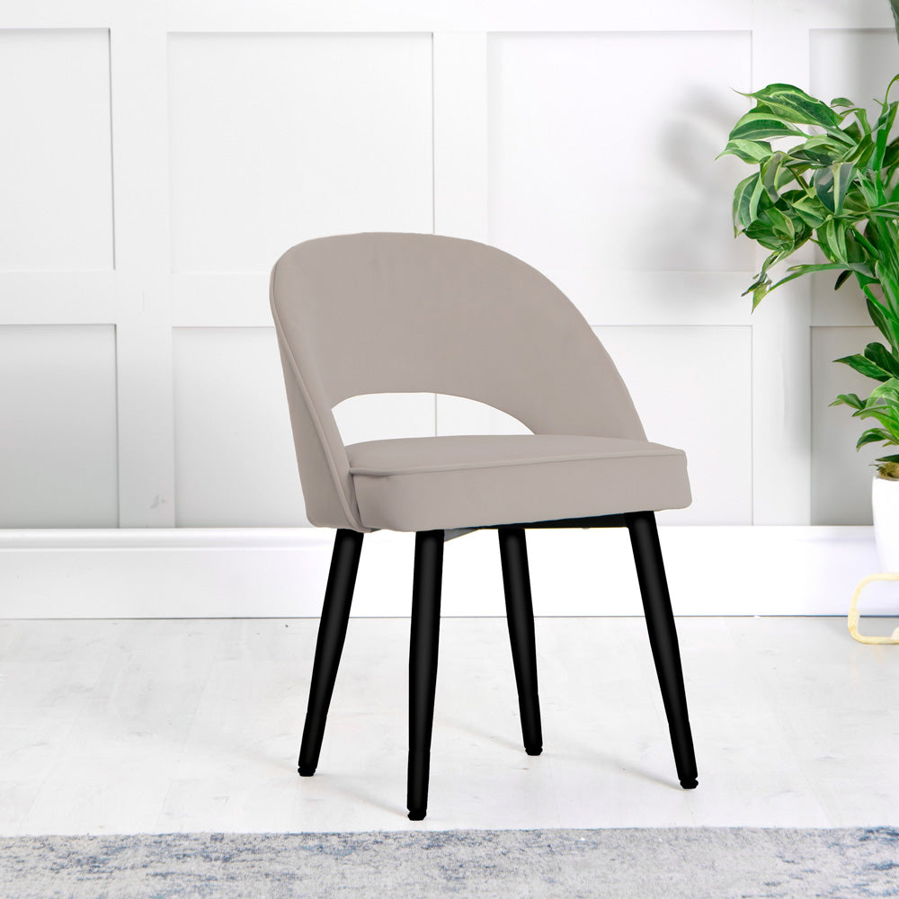Chevington Retro Velvet Taupe Dining Chair