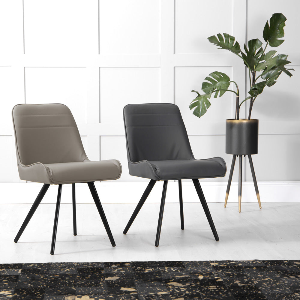 Chatburn Modern Industrial Grey Dining Chair