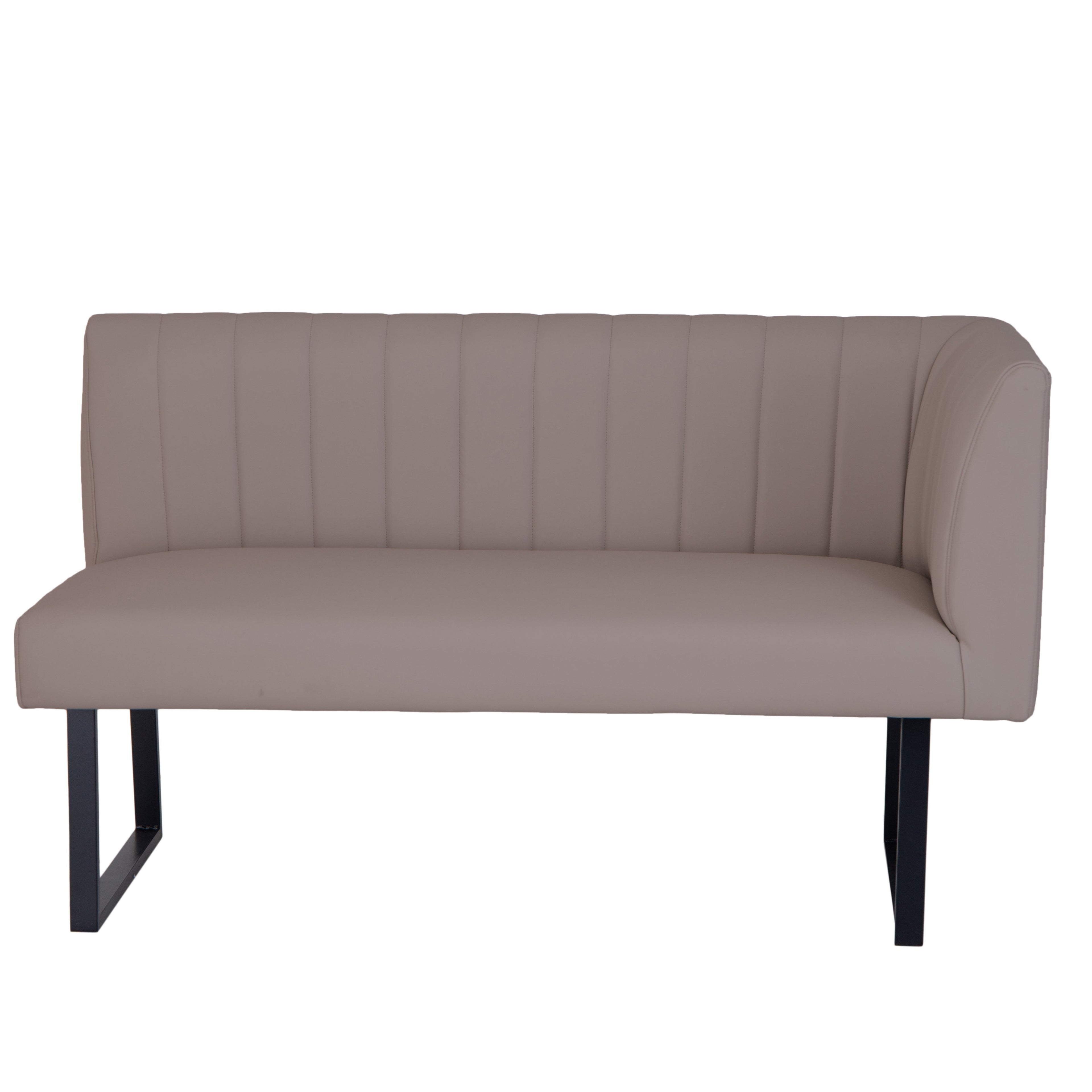 Charlesworth Taupe 142cm Left Hand Modern Industrial Dining Bench
