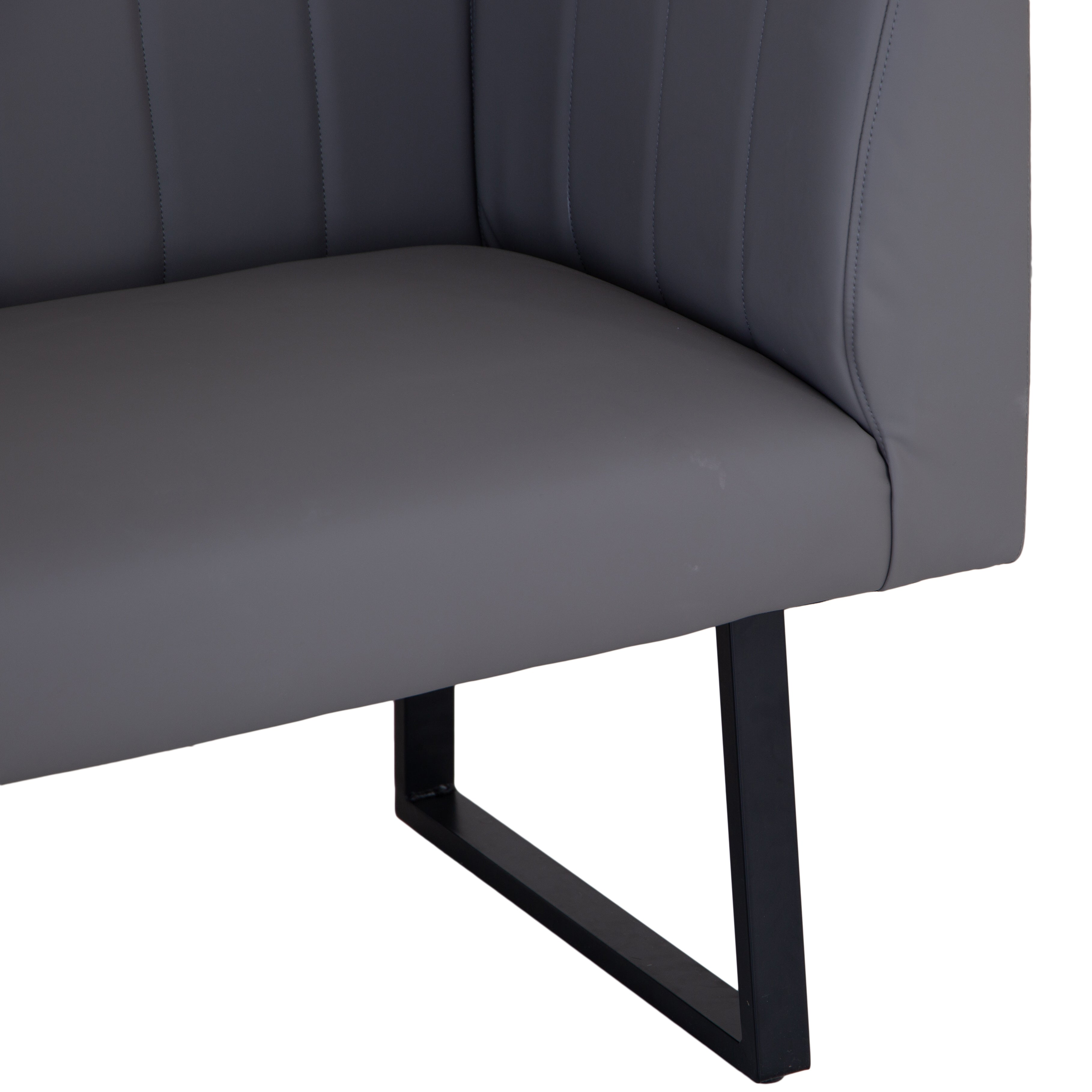 Charlesworth Grey 142cm Left Hand Modern Industrial Dining Bench
