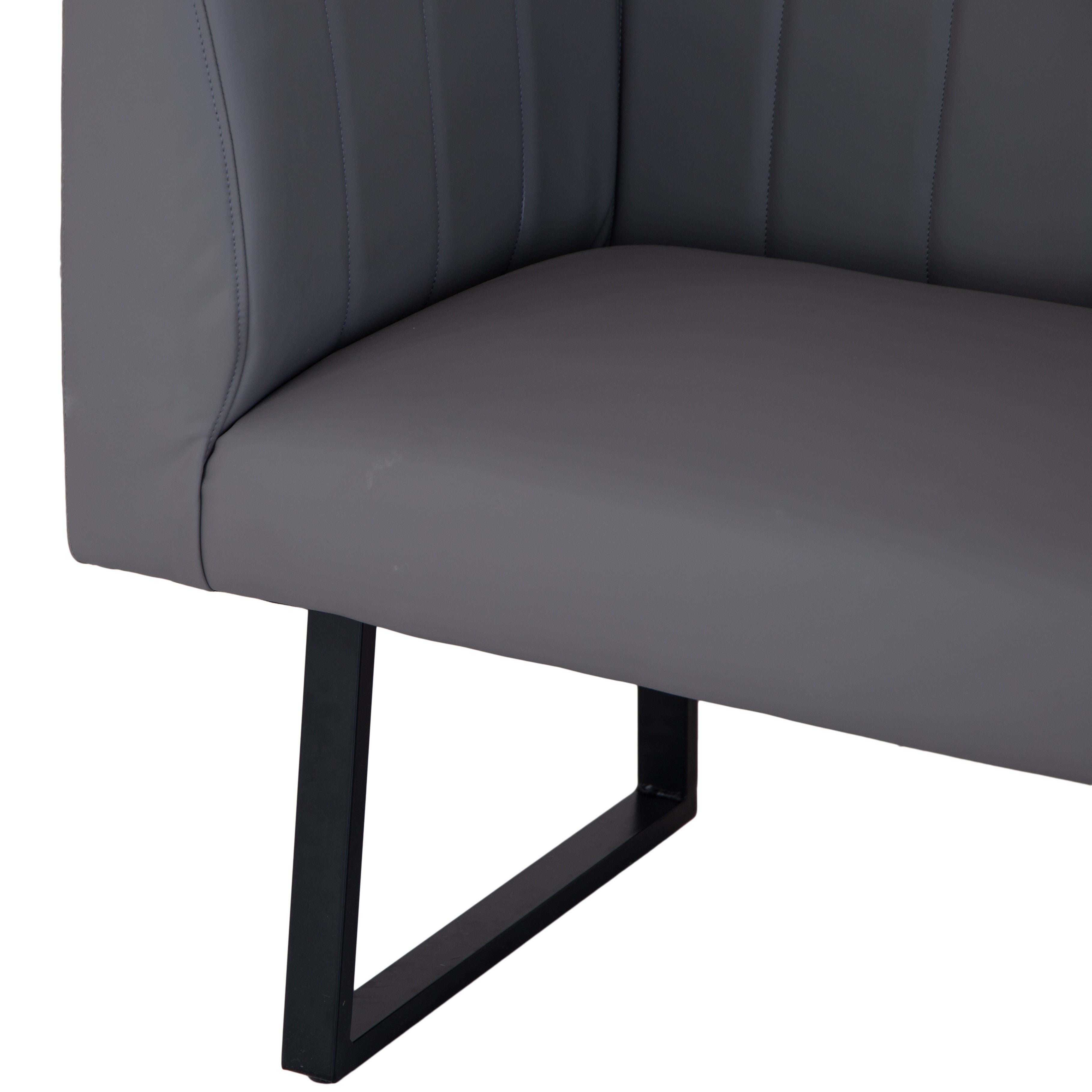 Charlesworth Grey 142cm Right Hand Modern Industrial Dining Bench