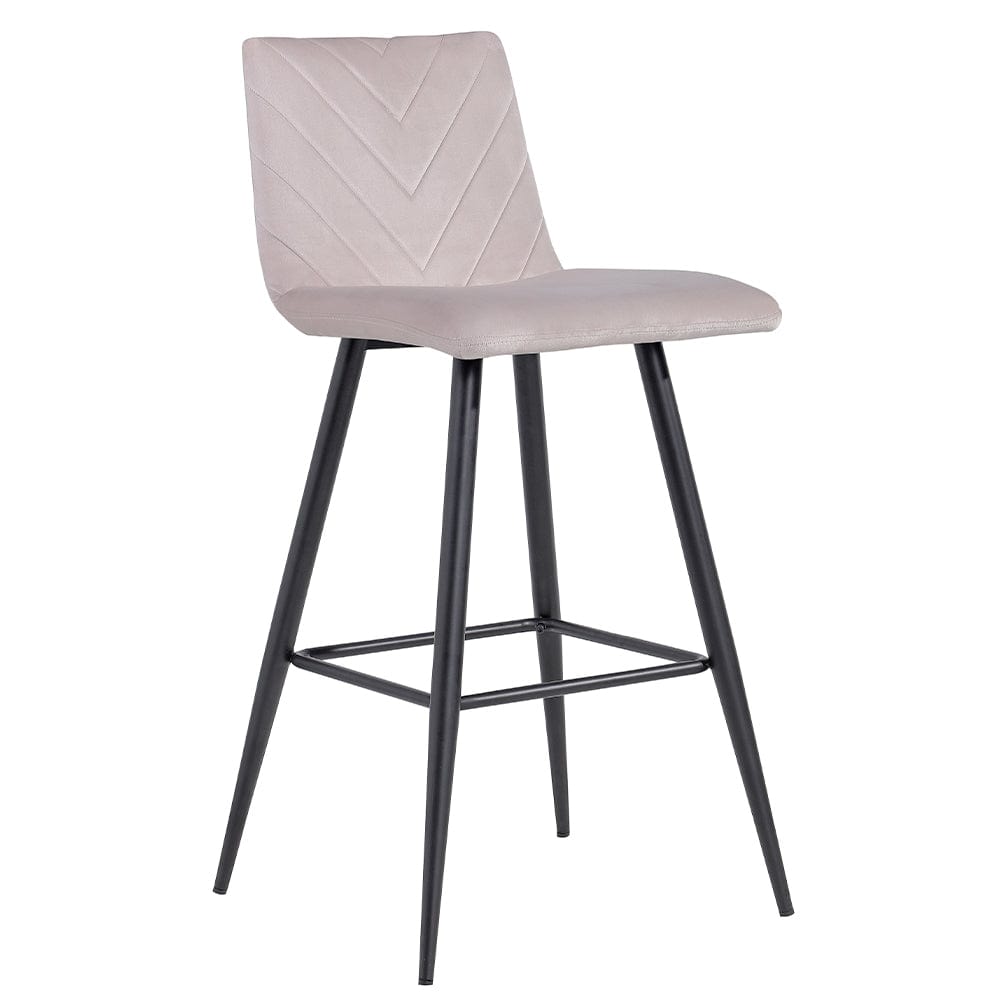 Retro Taupe Velvet Bar Stool