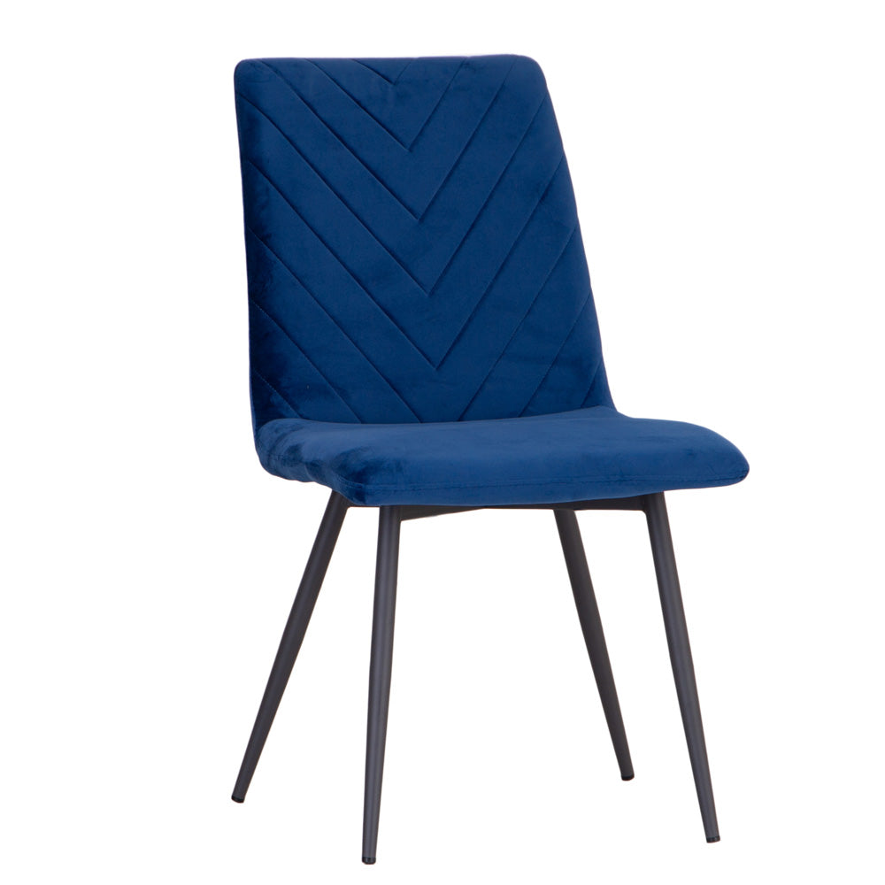 1.8m Oak Finish Table & 6 x CH66 Blue Chairs