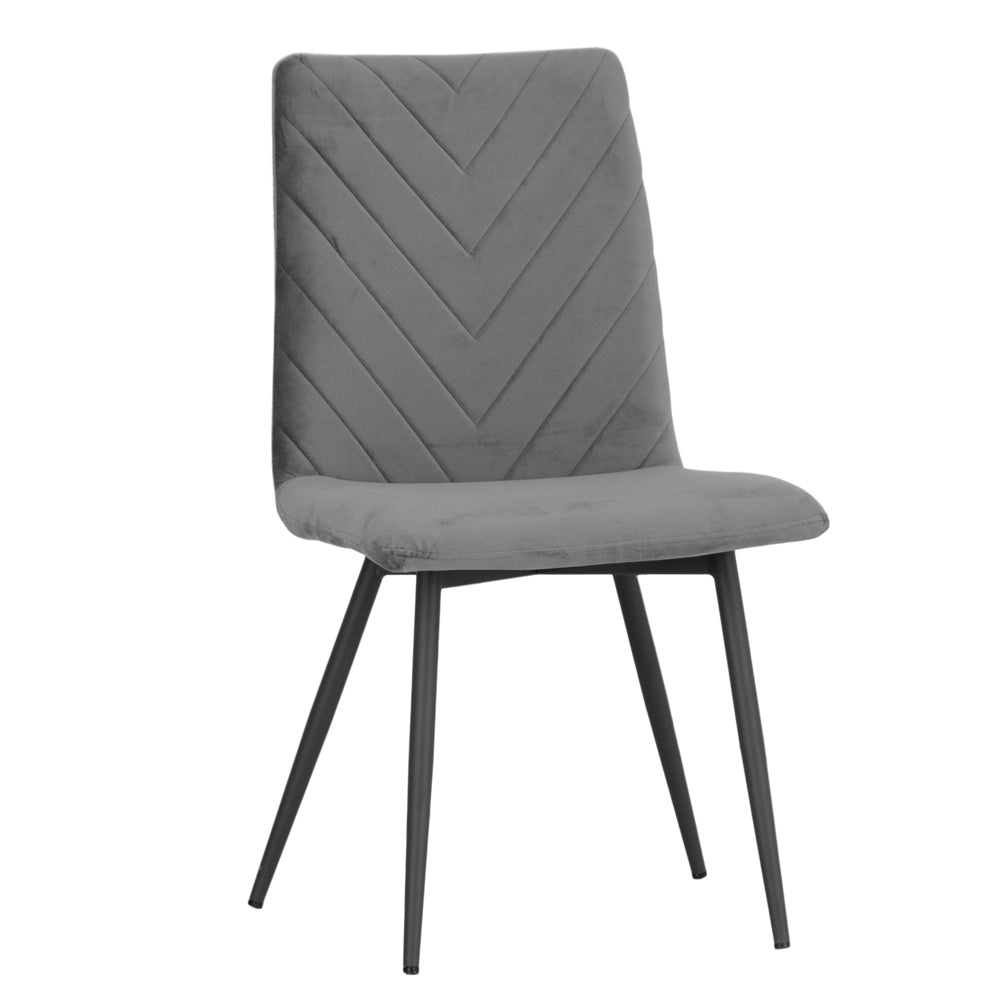 1.8m Oak Finish Table & 6 x CH66 Grey Chairs