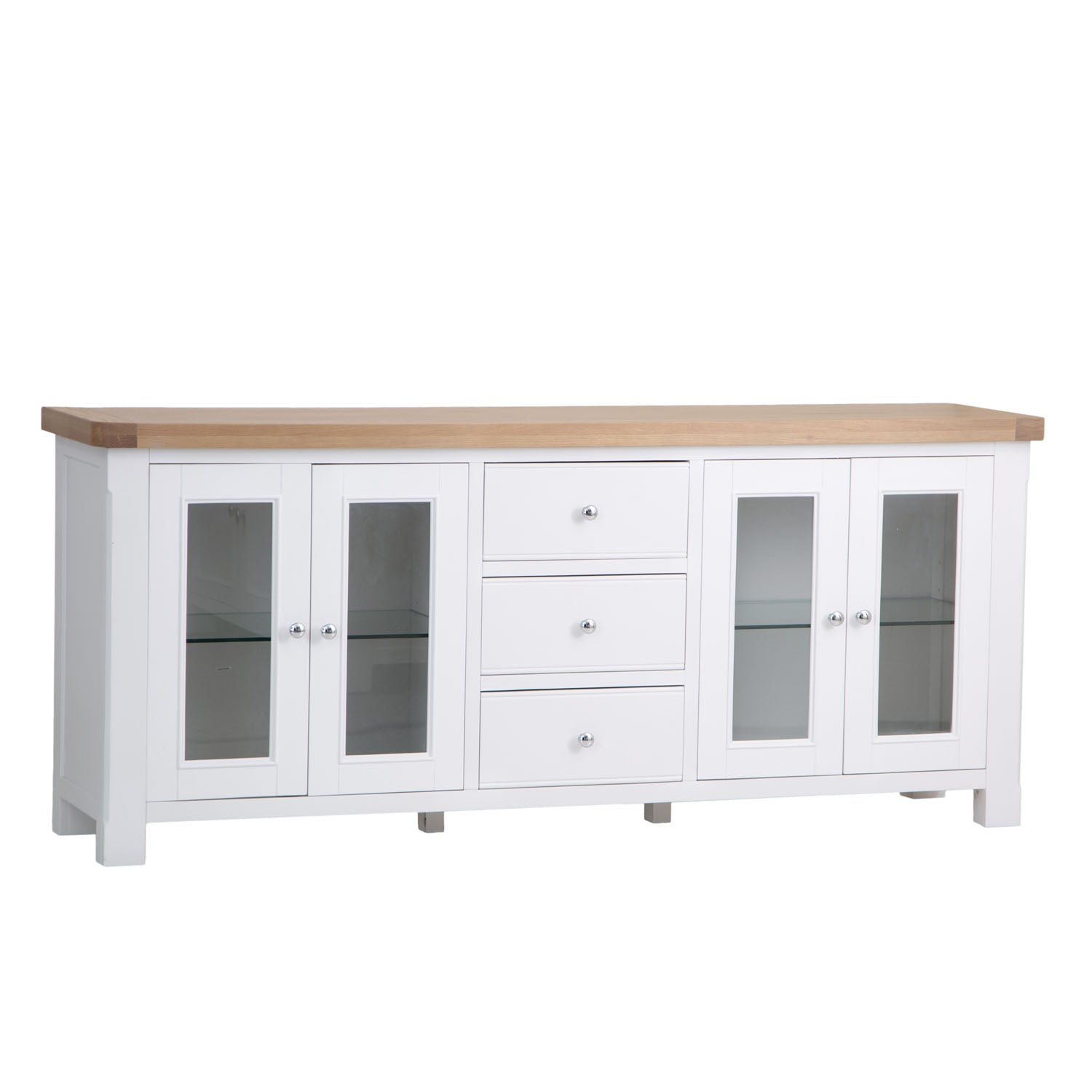 Dorset White Painted Oak 4 Door Extra Large Sideboard
