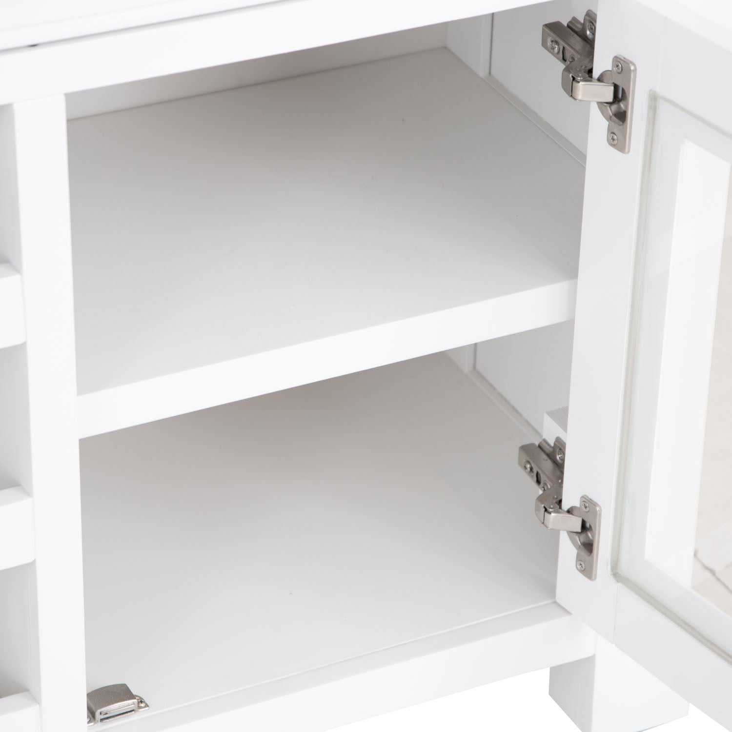 Dorset White Painted Oak Drinks Cabinet with Wine Rack