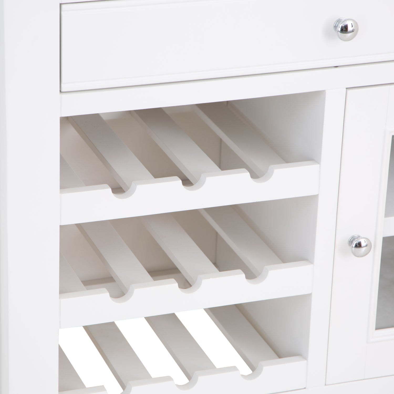 Dorset White Painted Oak Drinks Cabinet with Wine Rack