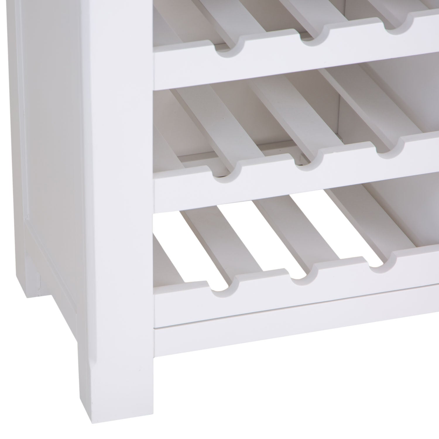 Dorset White Painted Oak Drinks Cabinet with Wine Rack