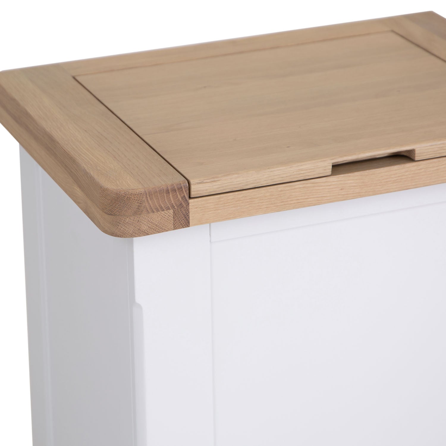 Dorset White Painted Oak Laundry Basket