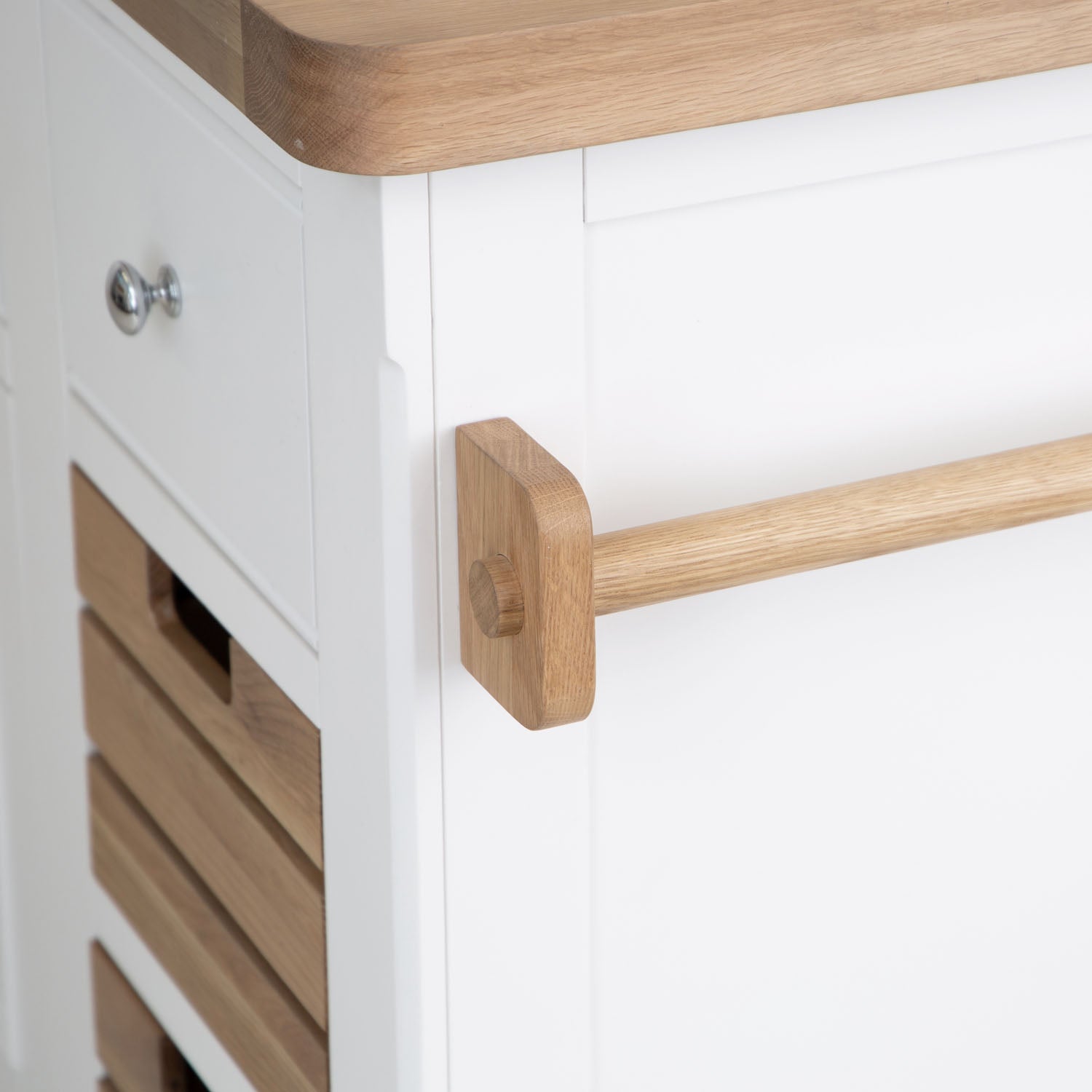 Dorset White Painted Oak Large Kitchen Island