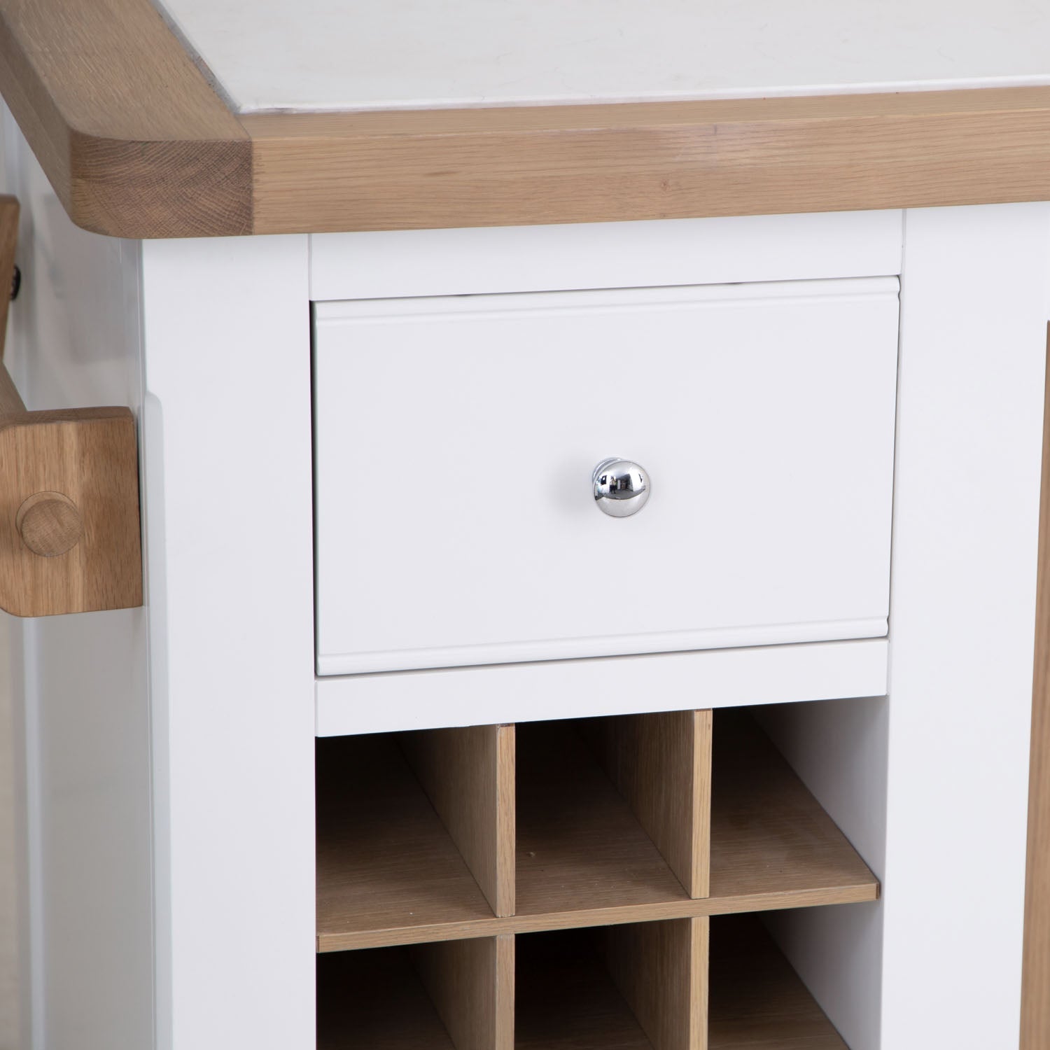 Dorset White Painted Oak Large Kitchen Island