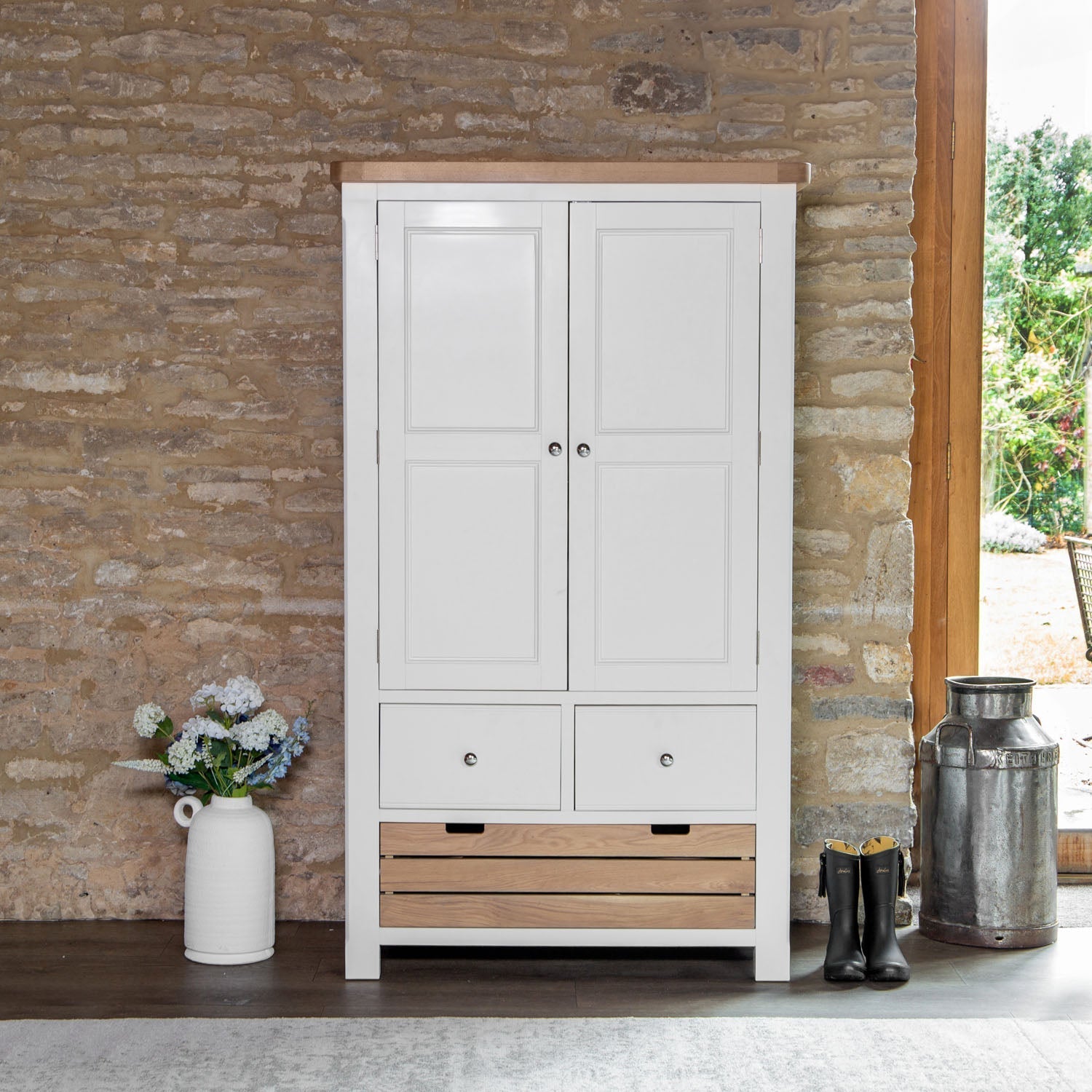 Dorset White Painted Oak Large Larder Unit