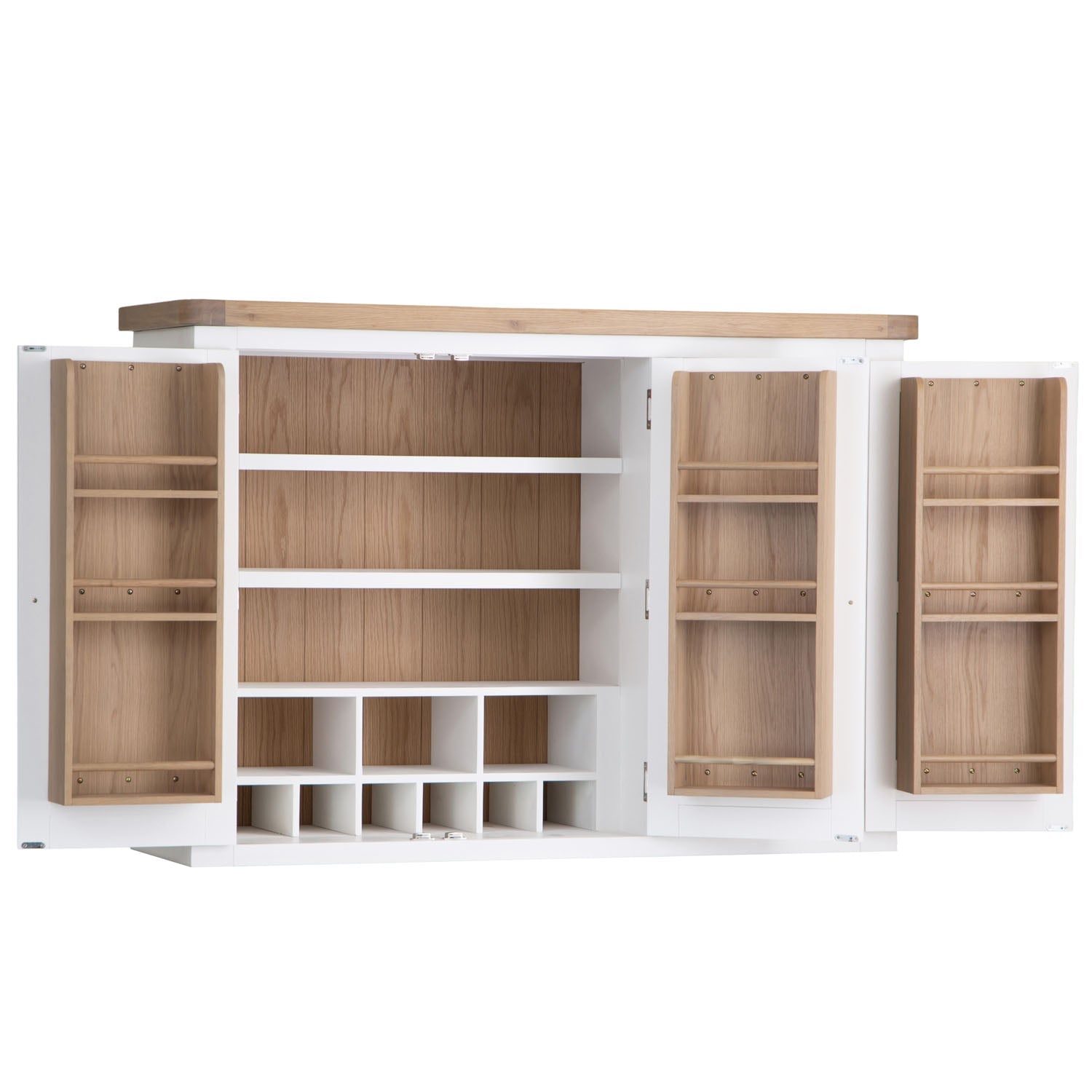 Dorset White Painted Oak Large Larder Top for Large Sideboard Wine Rack (Top Only)