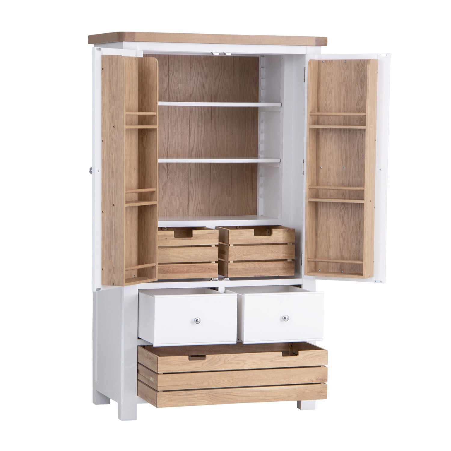 Dorset White Painted Oak Large Larder Unit