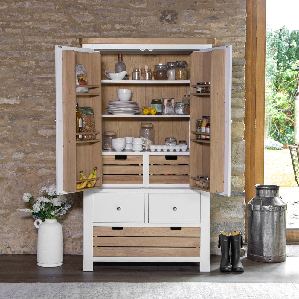 Dorset White Painted Oak Large Larder Unit