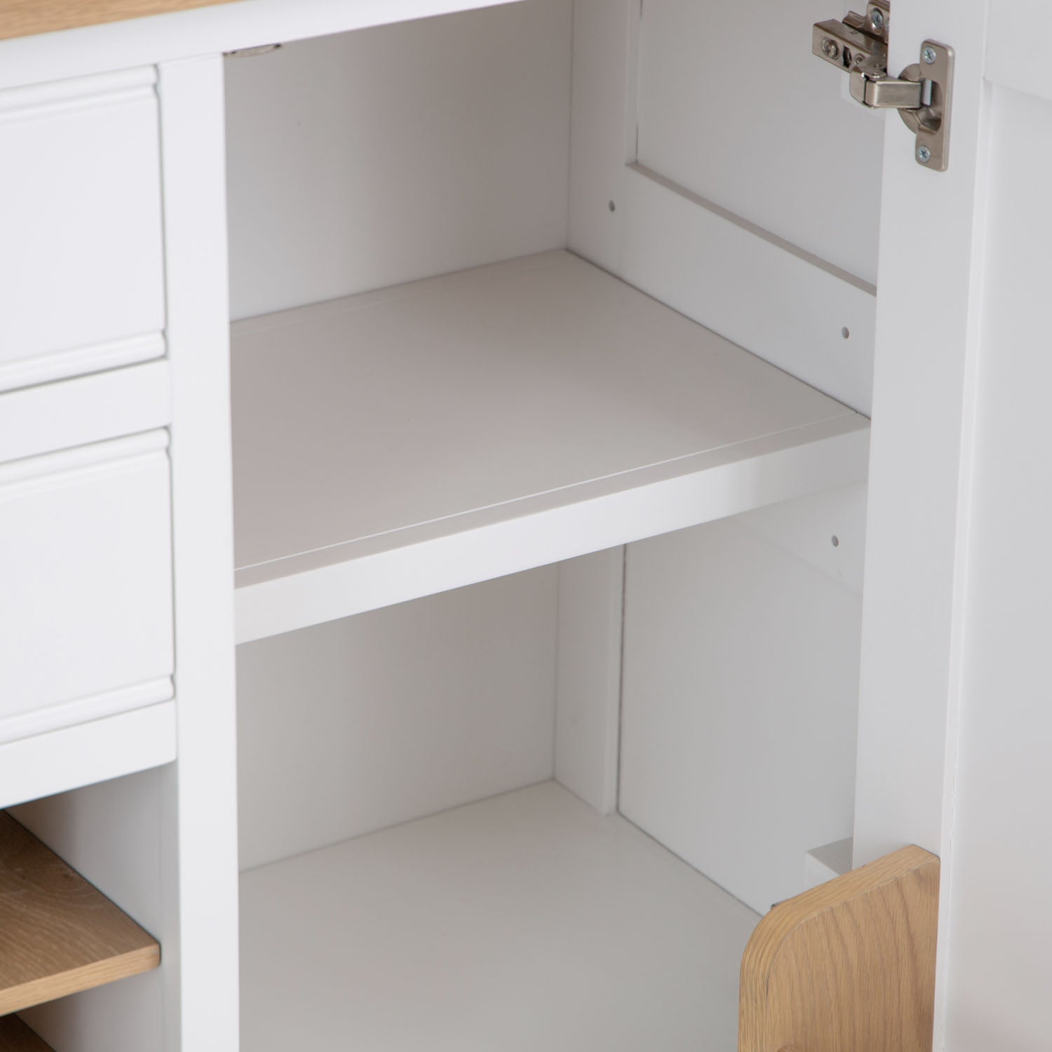 Dorset White Painted Oak Large Sideboard Wine Rack