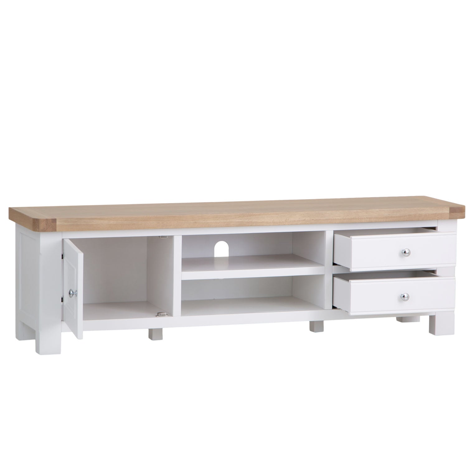 Dorset White Painted Oak Large TV Unit