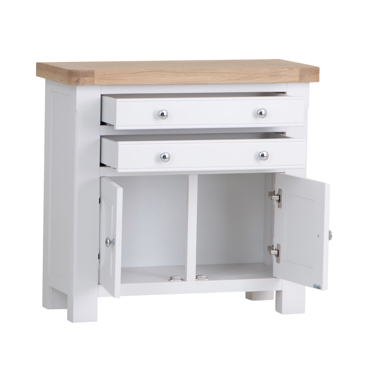 Dorset White Painted Oak 2 Door Small Sideboard