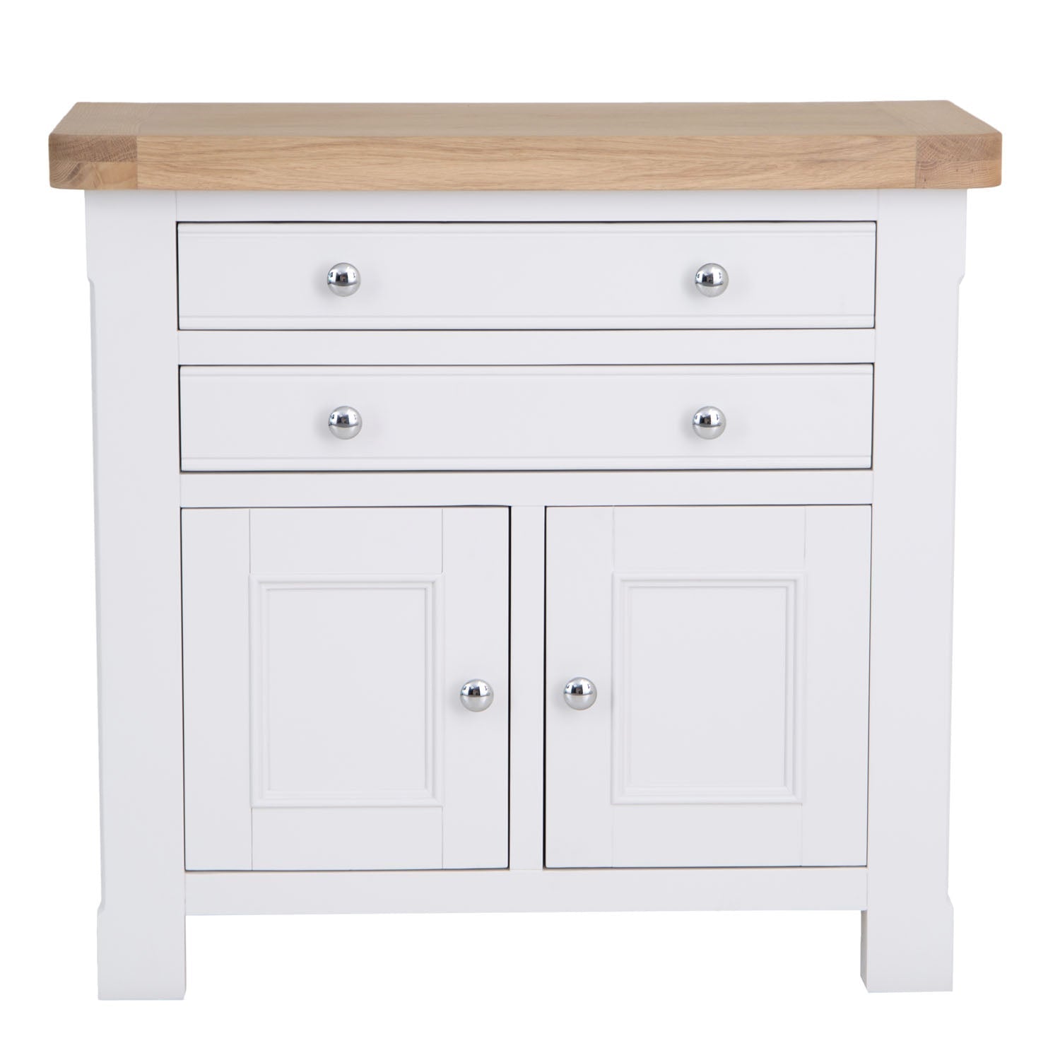 Dorset White Painted Oak 2 Door Small Sideboard