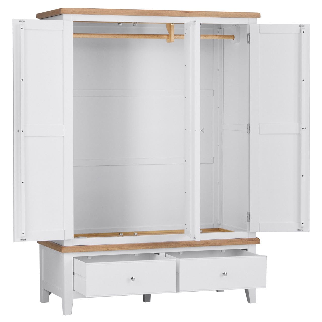 Eaton White Painted Oak 3 Door Wardrobe