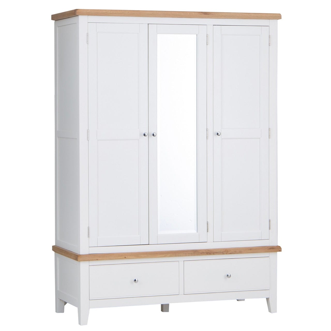 Eaton White Painted Oak 3 Door Wardrobe