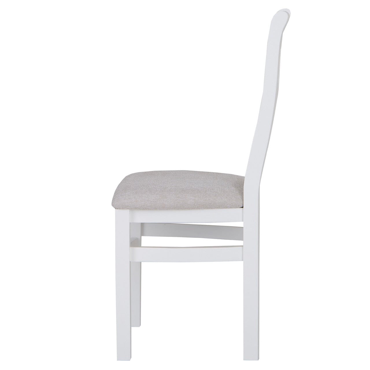 Eaton White Painted Oak Cross Back Dining Chair Fabric Seat
