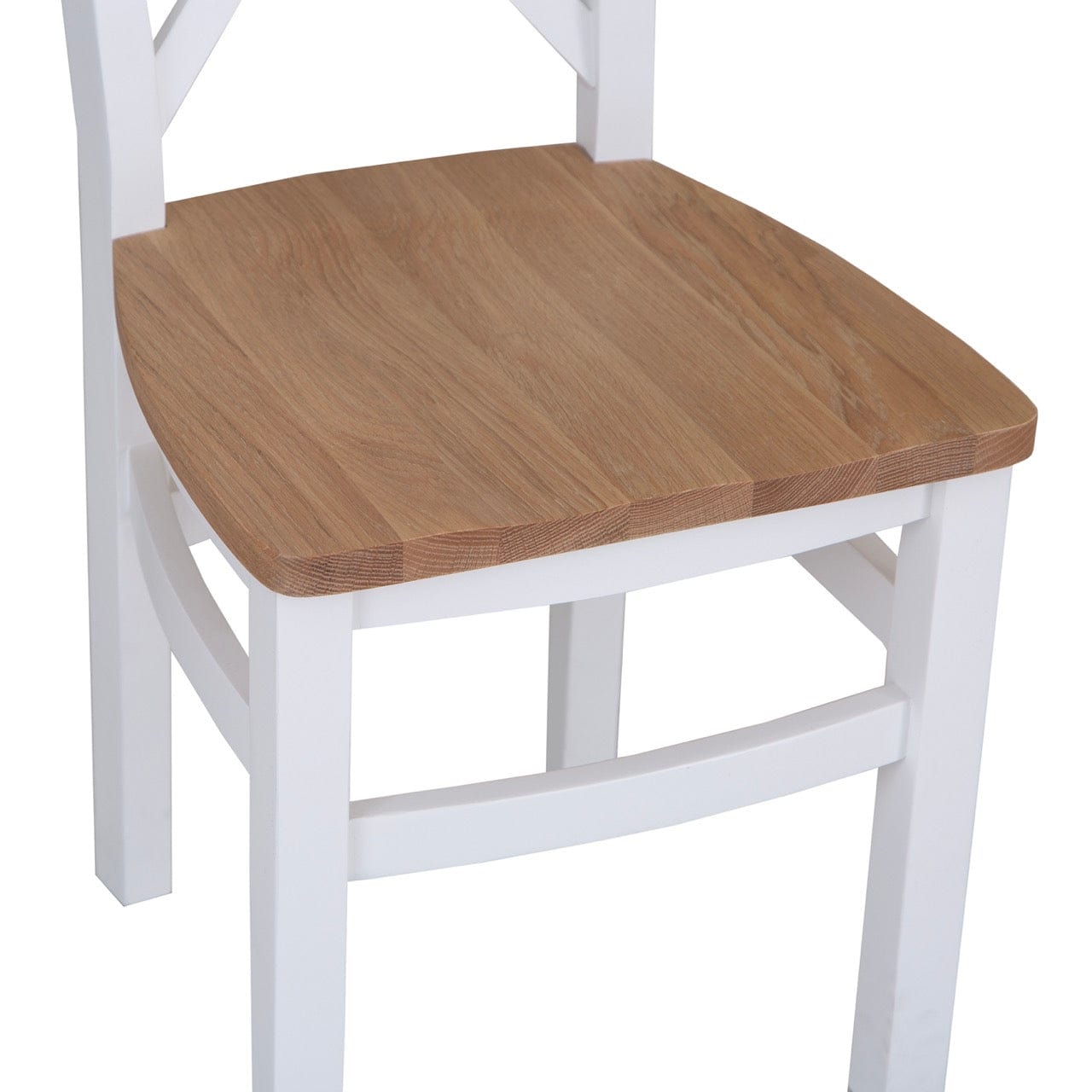 Eaton White Painted Oak Cross Back Dining Chair Wooden Seat